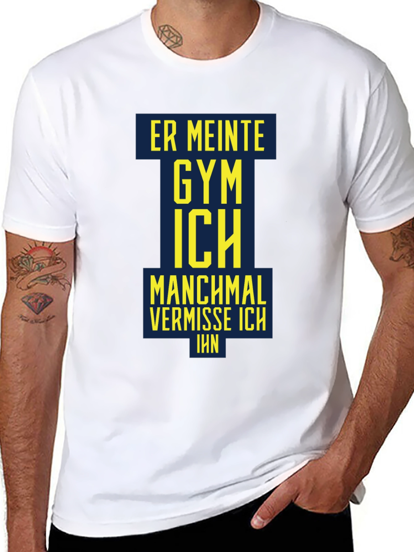 Black Men's Black Graphic T-Shirt - Gym Humor view 8