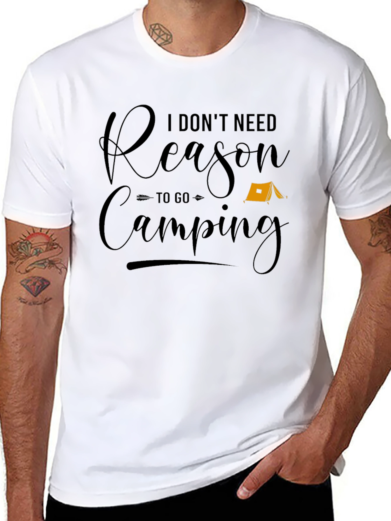 Black Funny Camping T-Shirt - I Don't Need a Reason view 8