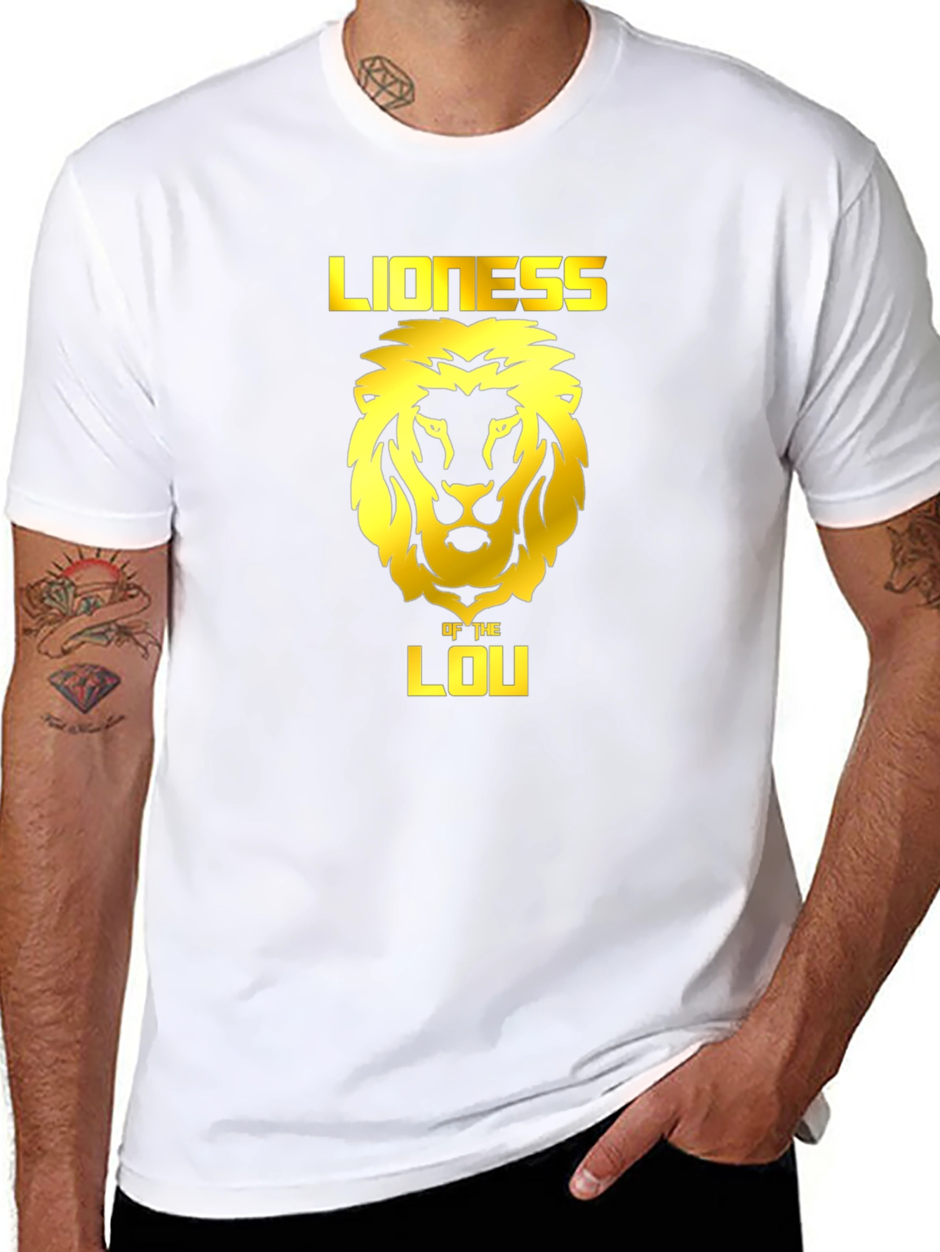 Black Lioness of the Lou Black T-Shirt - Graphic Tee view 8