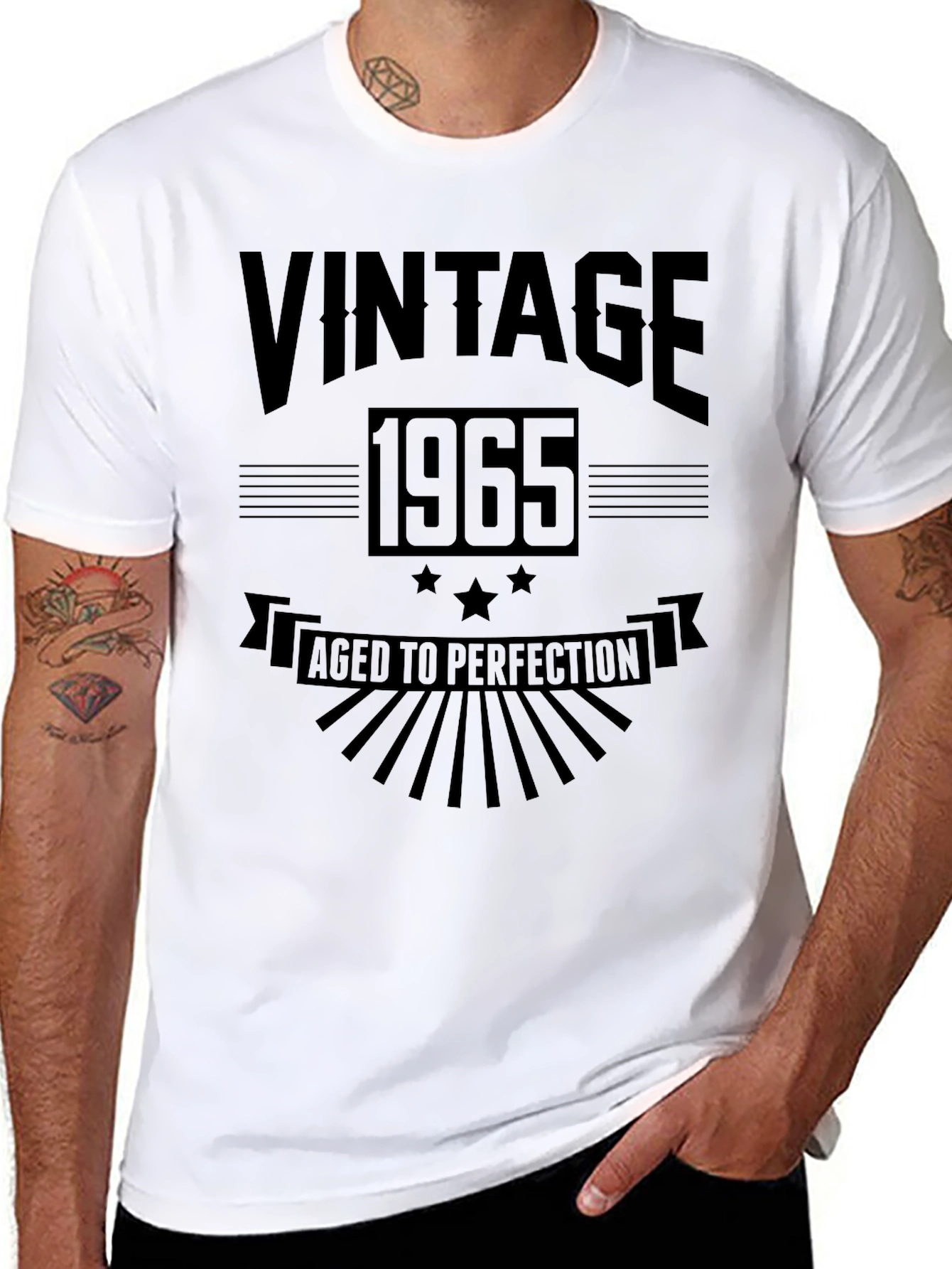 Black Vintage 1965 Aged to Perfection T-Shirt view 8