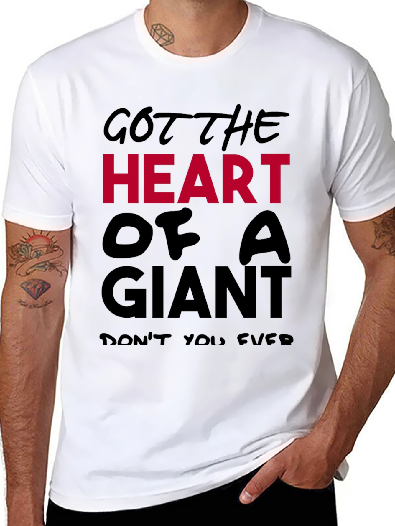 Black Heart of a Giant Graphic T-Shirt view 8