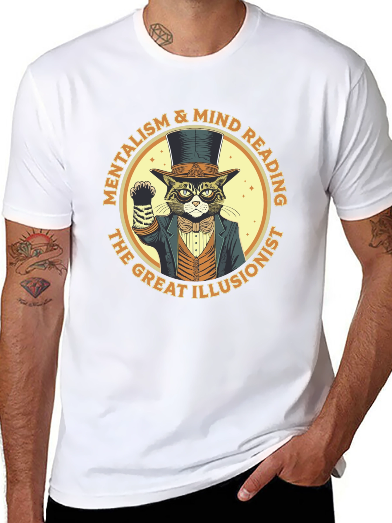 Black Mentalism & Mind Reading Cat T-Shirt view 8