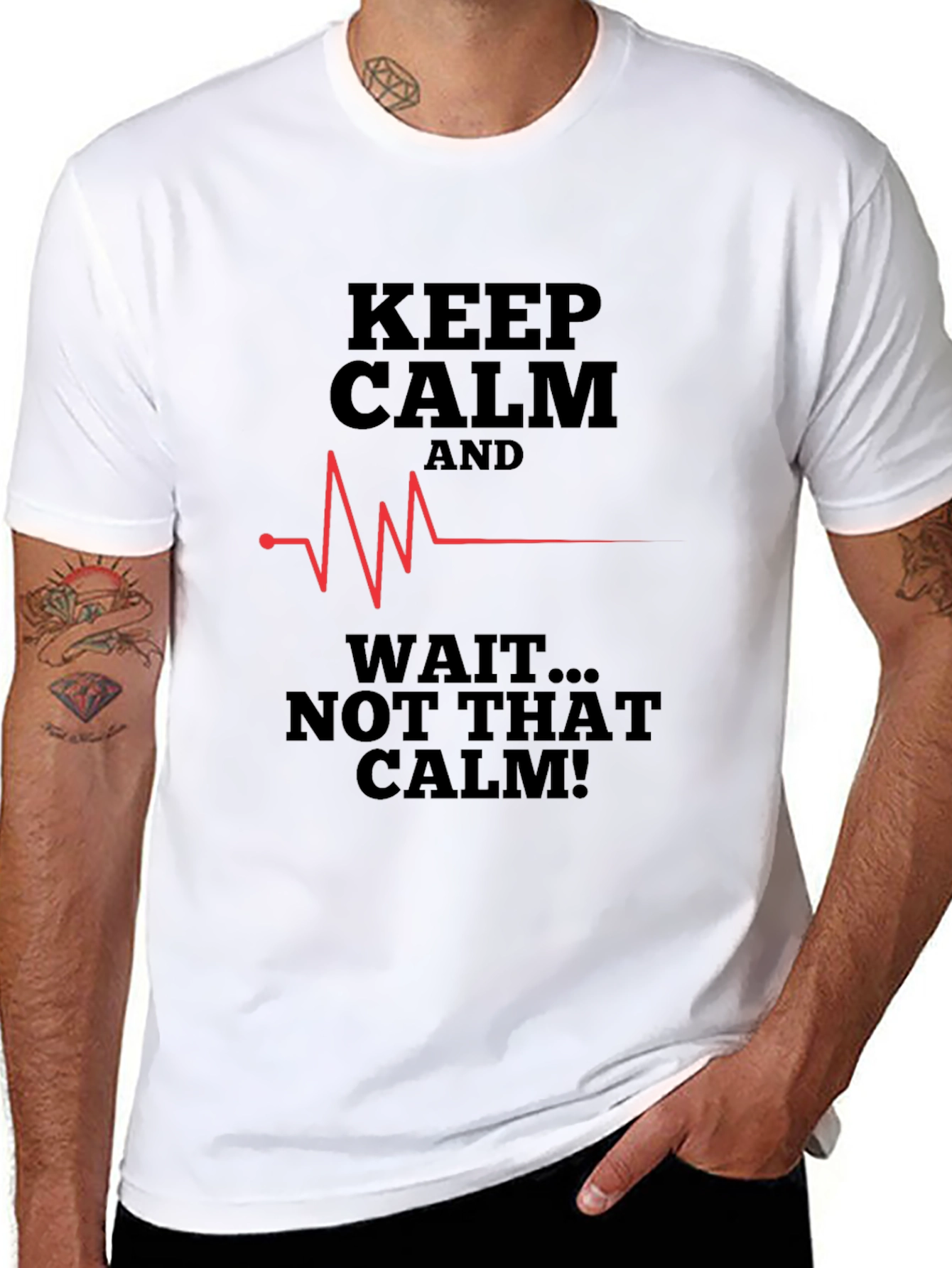 Black Keep Calm, Not That Calm T-Shirt - Funny Graphic Tee view 8
