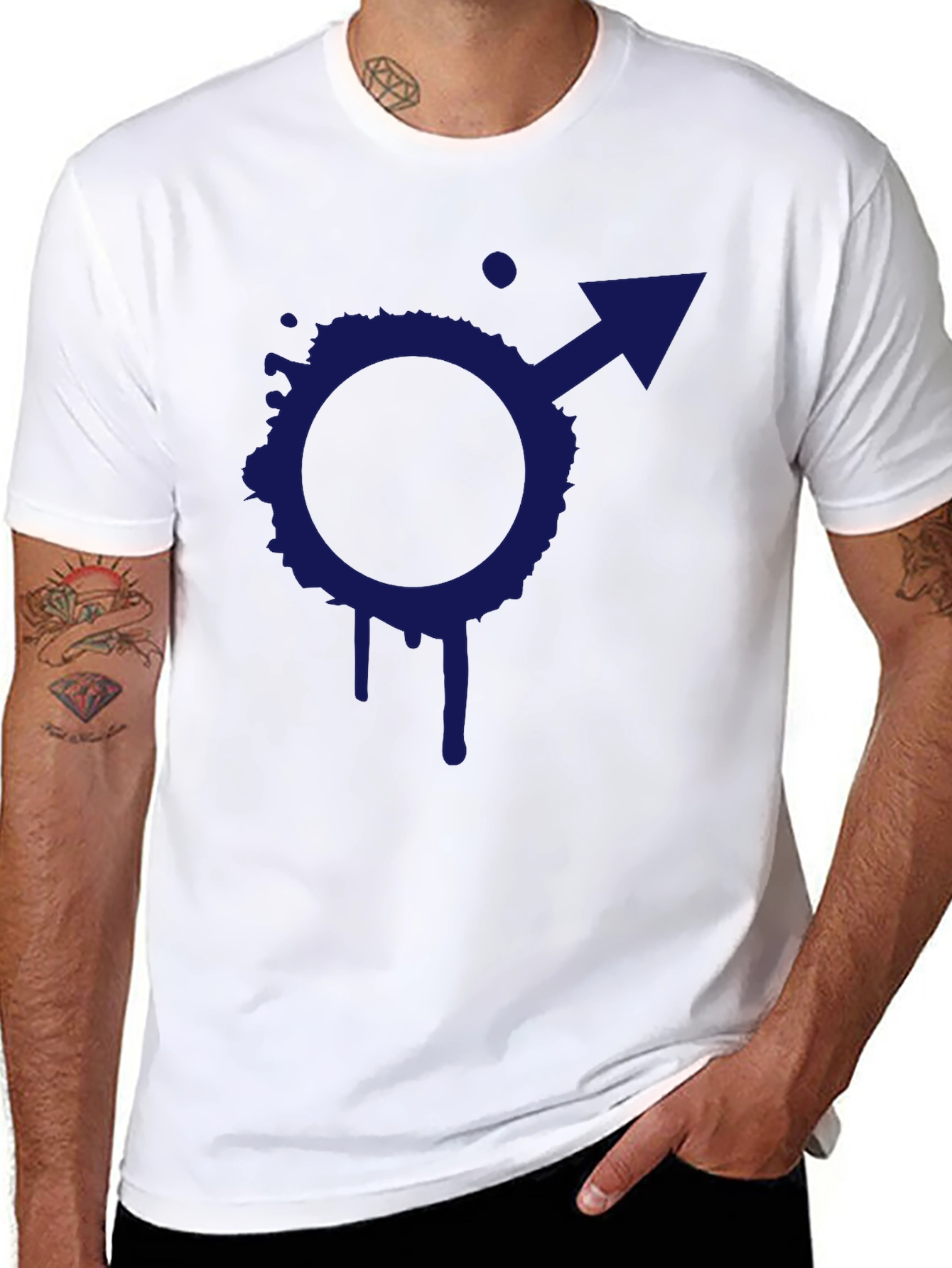 Black Cool Symbol Graphic Black T-Shirt view 8