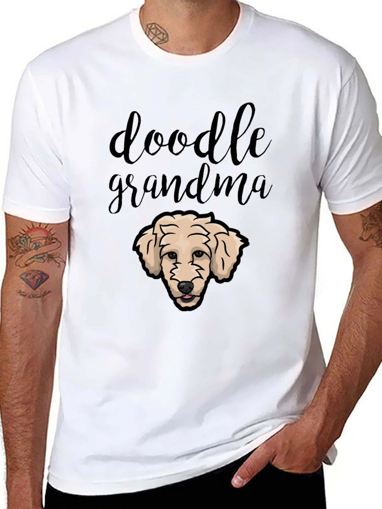 Black Doodle Grandma Dog T-Shirt view 8