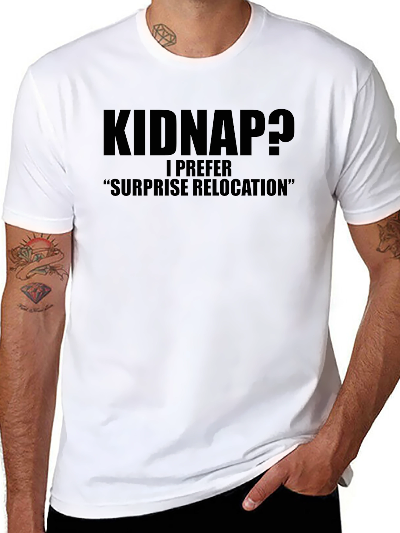 Black Kidnap? Funny Graphic T-Shirt view 8