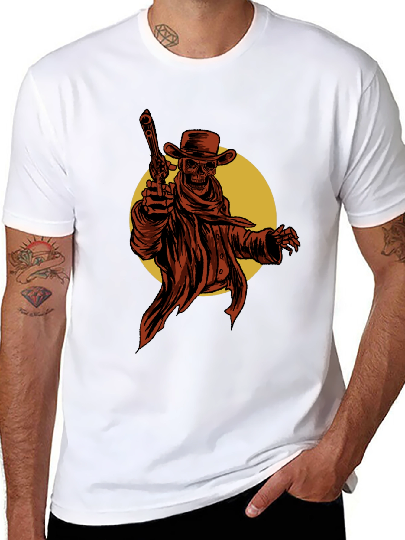 Black Skeleton Cowboy T-Shirt view 8