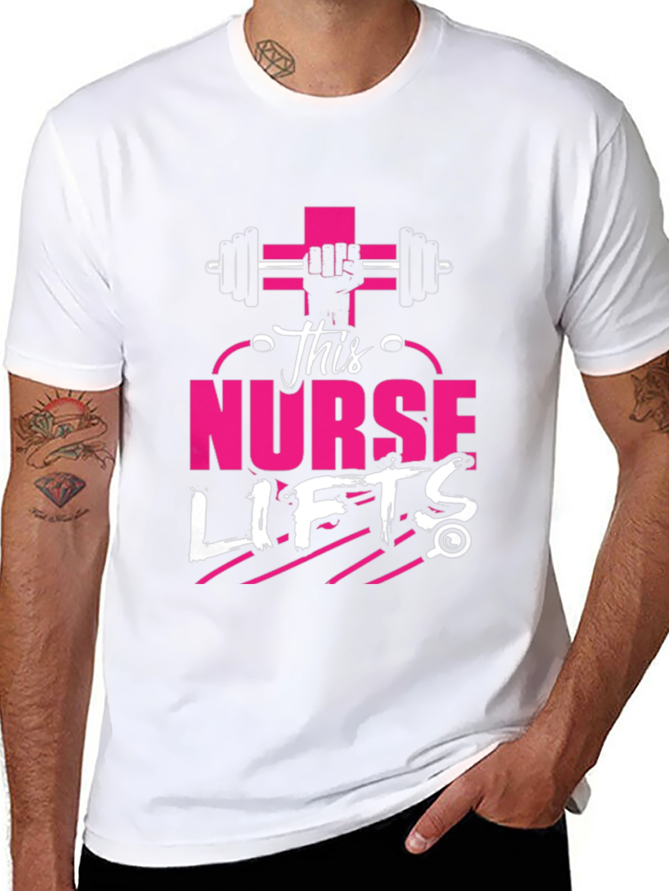 Black This Nurse Lifts T-Shirt: Fitness Apparel view 8