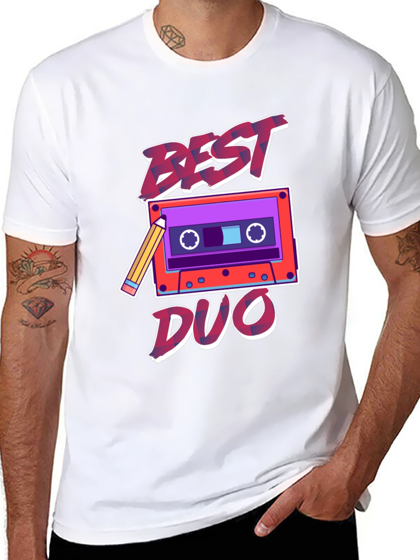 Black Best Duo Cassette Tape Graphic Tee - Retro Style view 8