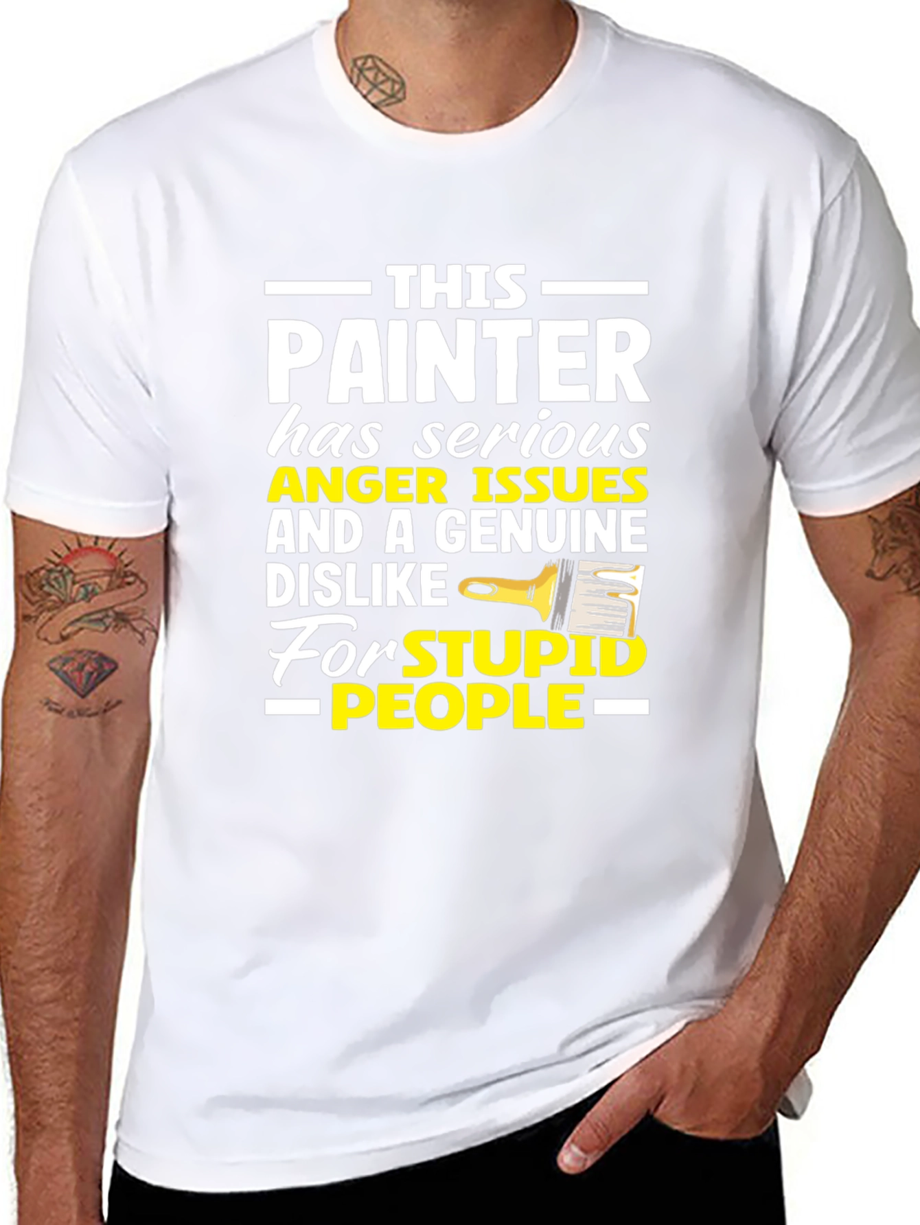 Black Painter Anger Issues Humor Graphic Tee view 8