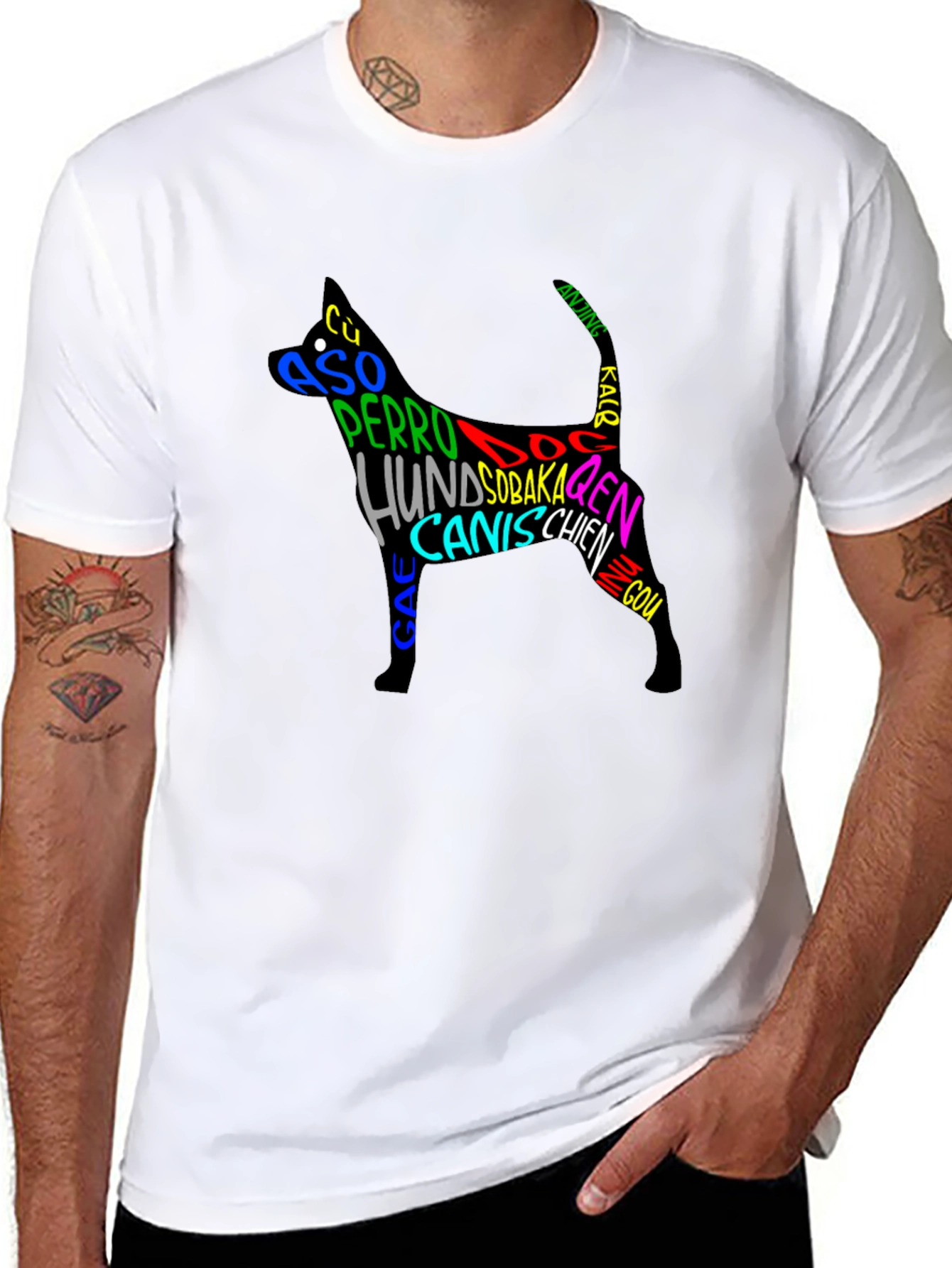 Black Dog Breeds Black T-Shirt view 8