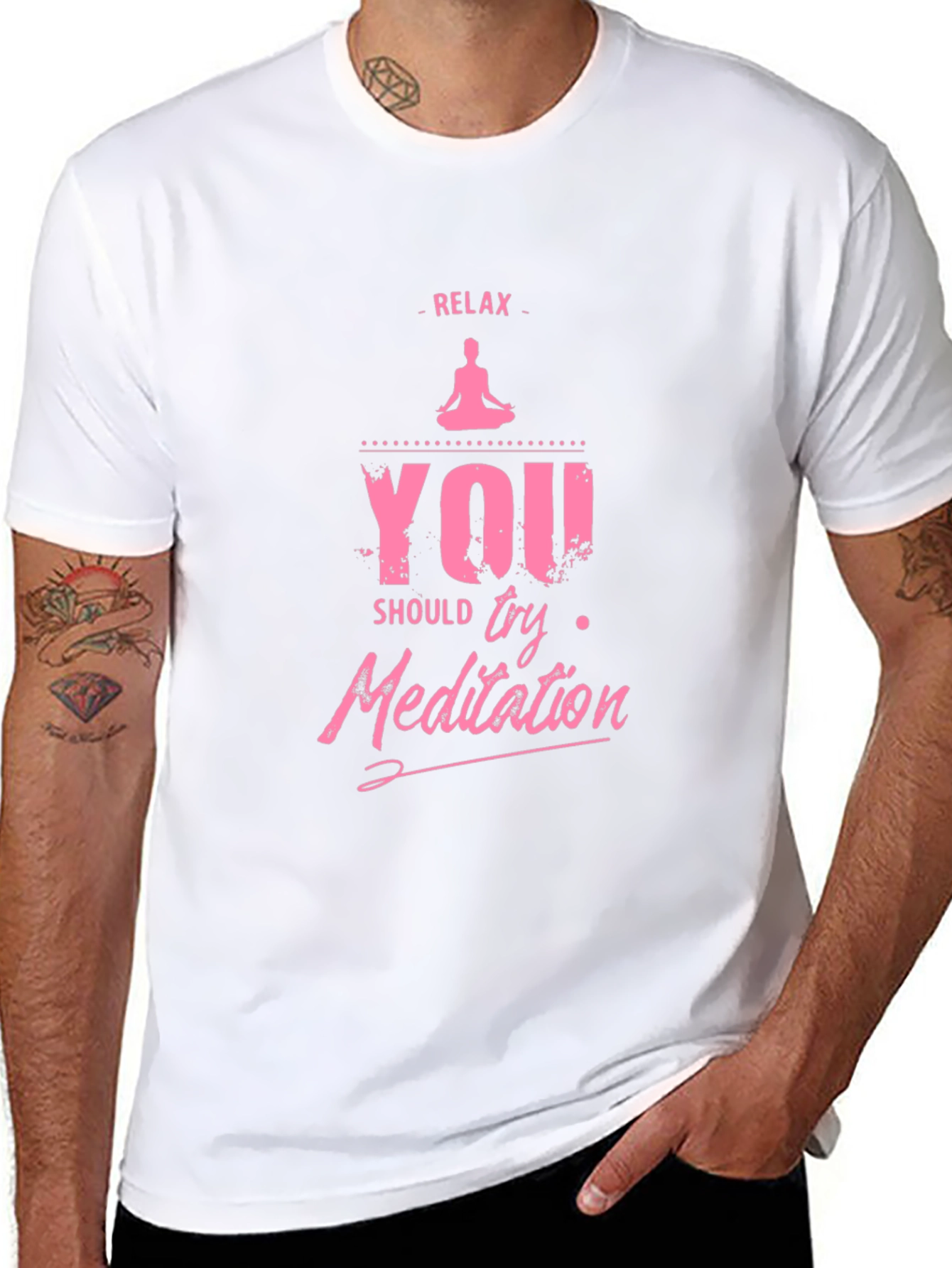Black Relax Meditation Graphic T-Shirt view 8