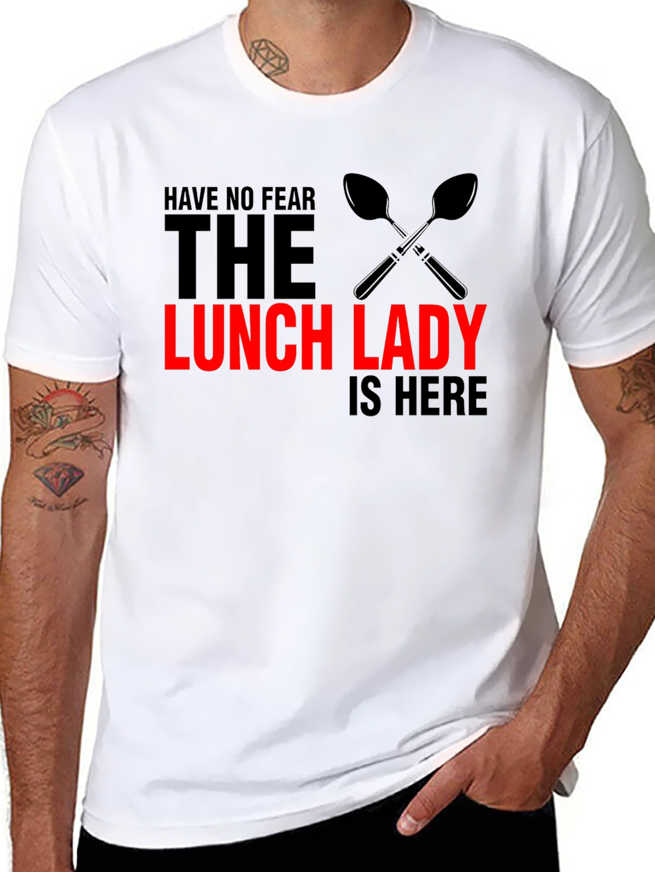 Black Lunch Lady T-Shirt - Funny Kitchen Staff Apparel view 8