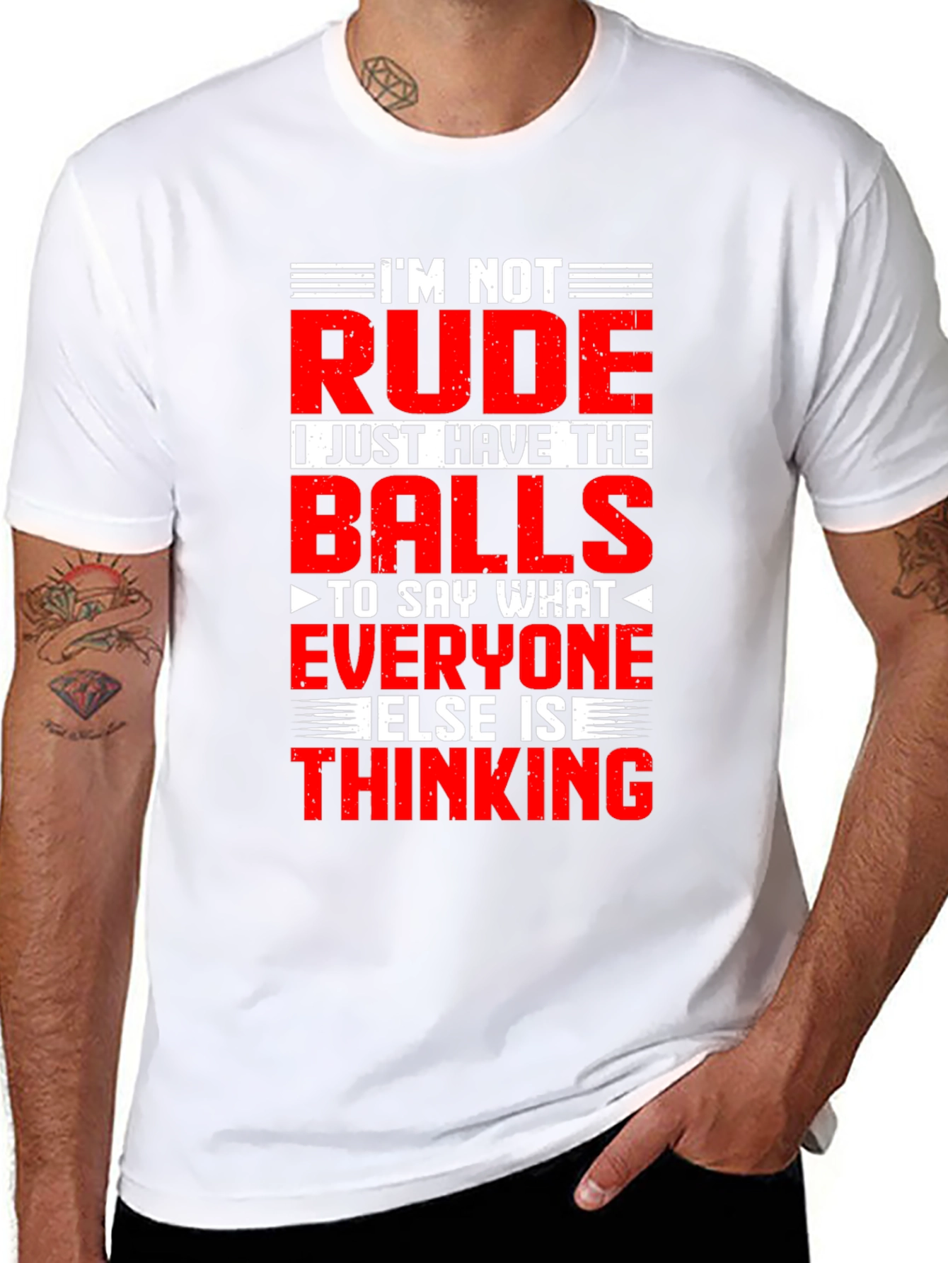Black Funny Graphic T-Shirt: I'm Not Rude, Just Honest view 8