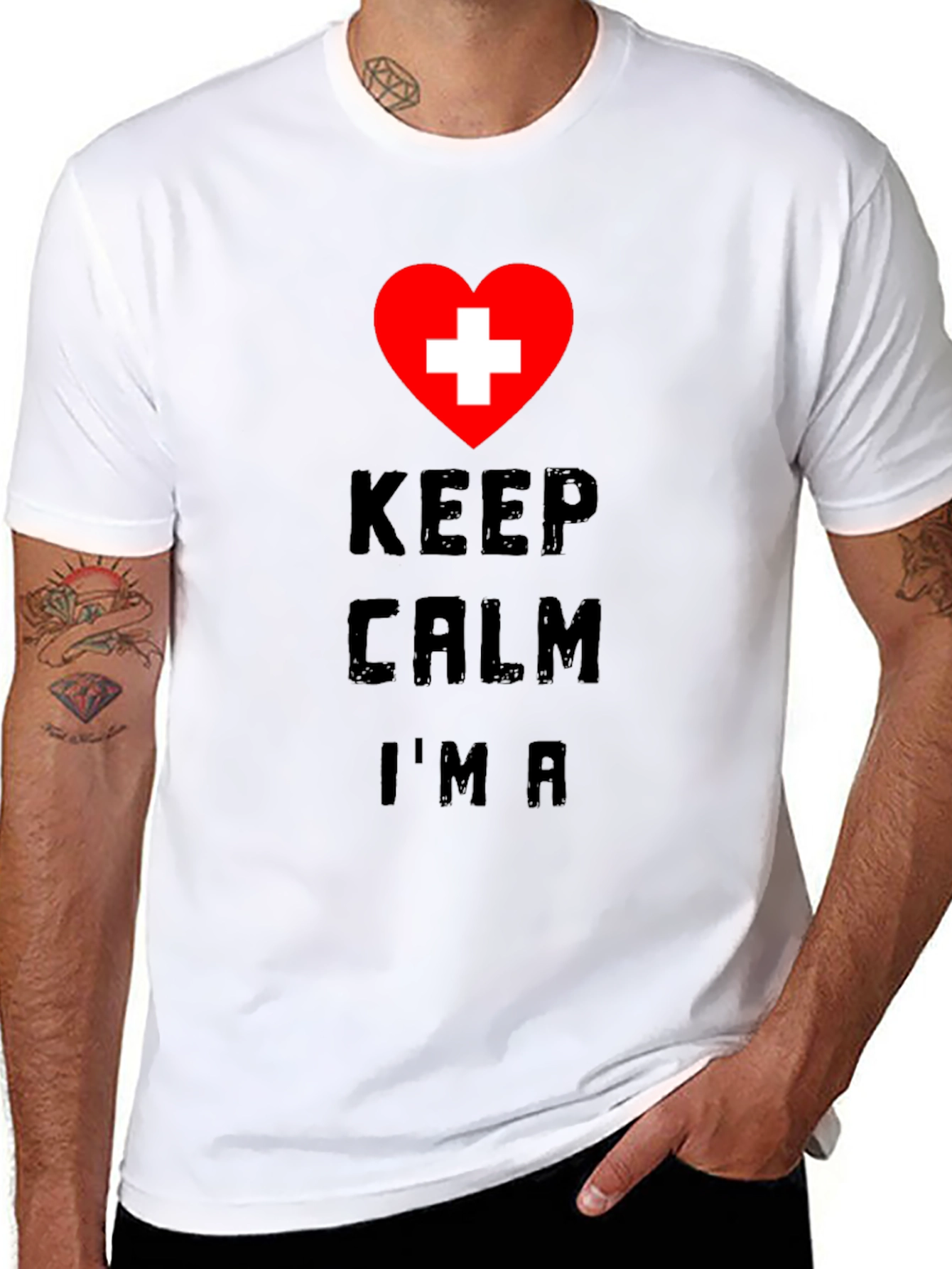 Black Keep Calm I'm A... Graphic Tee view 8