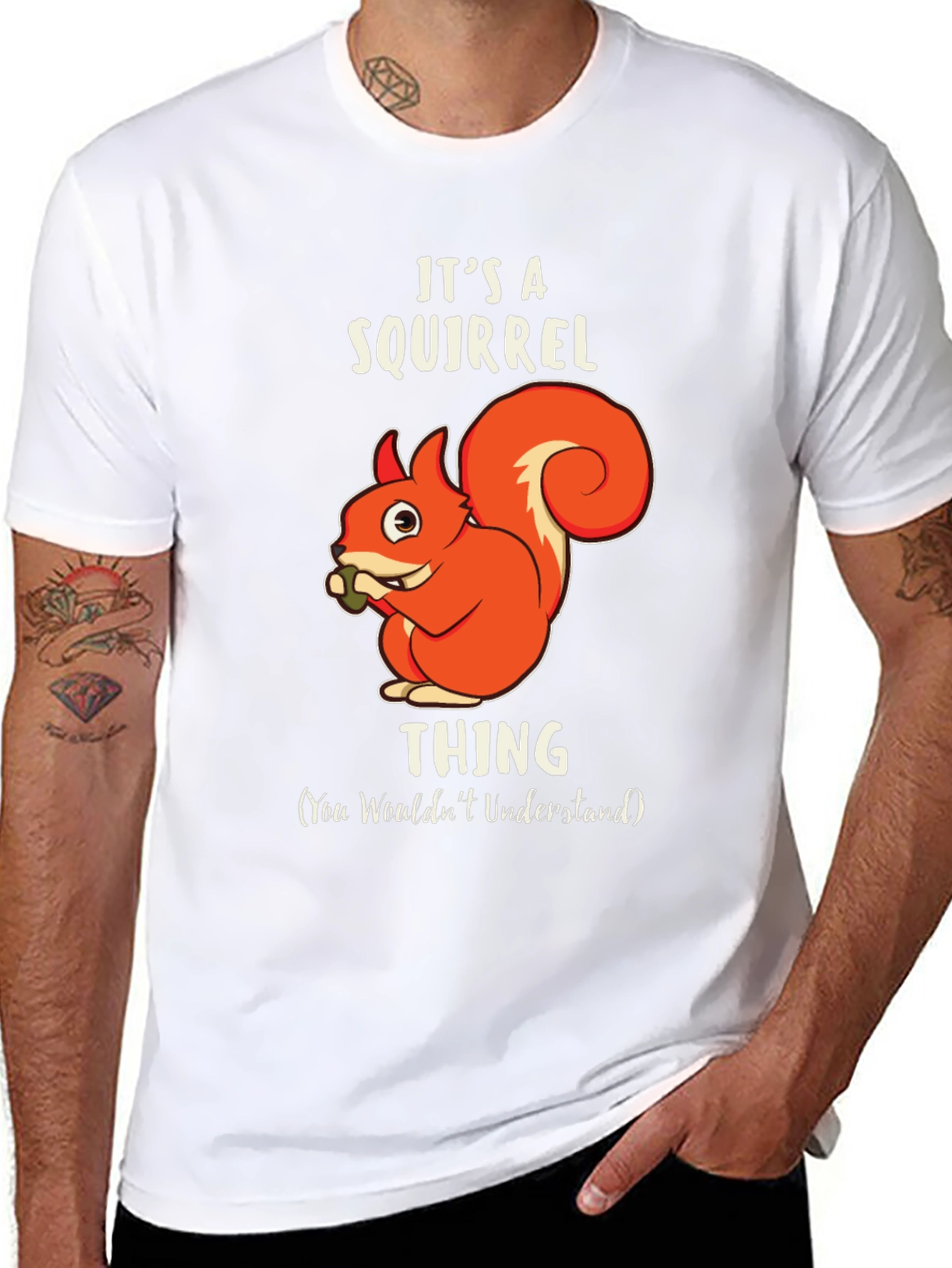 Black It's A Squirrel Thing Graphic Tee view 8