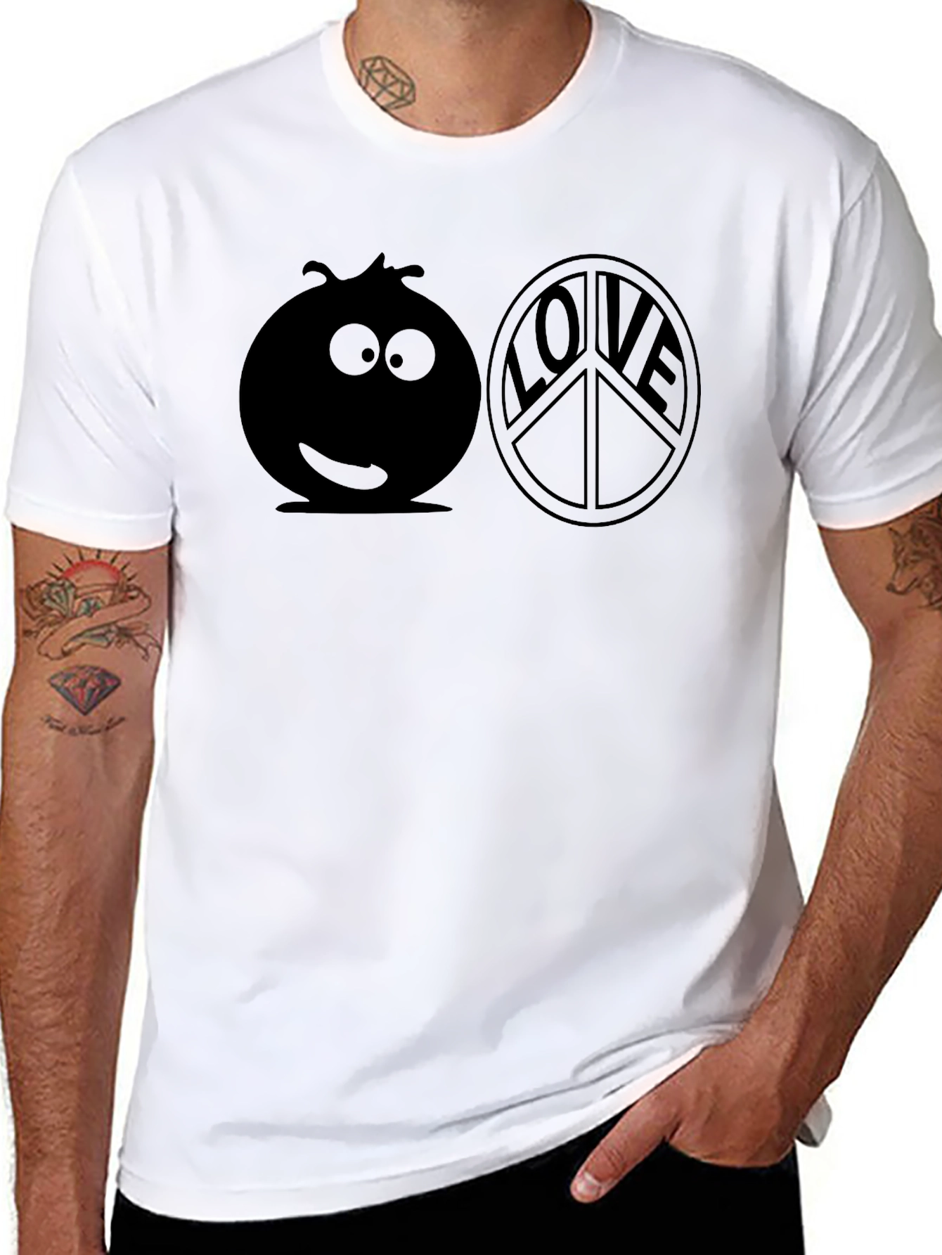 Black Peace, Love, and Berries T-Shirt view 8