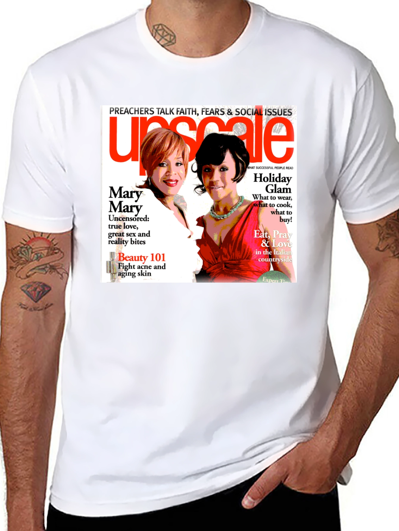 Black Upscale Magazine Graphic T-Shirt view 8