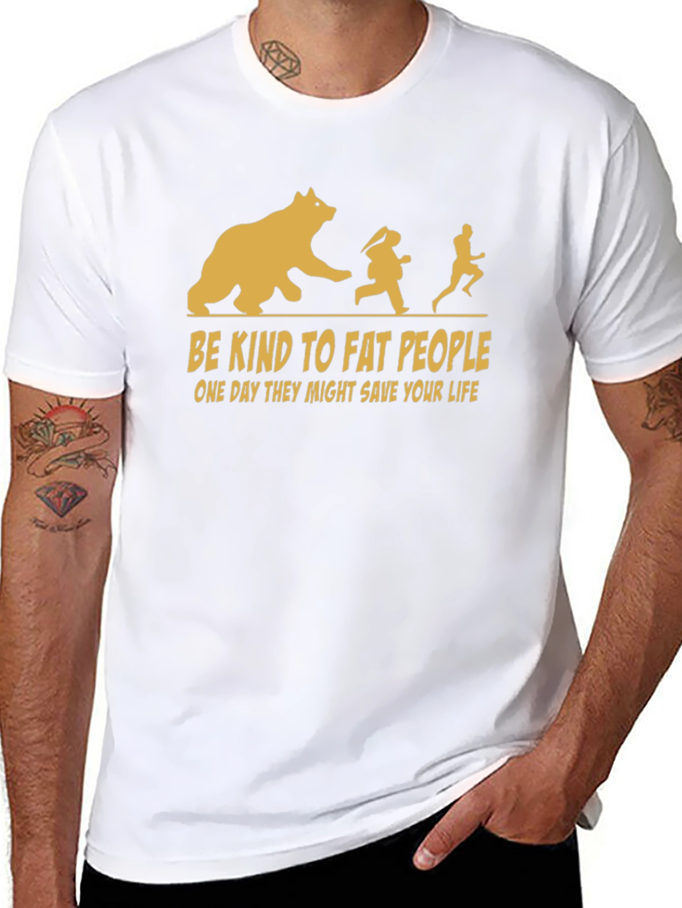 Black Be Kind To Fat People T-Shirt view 8