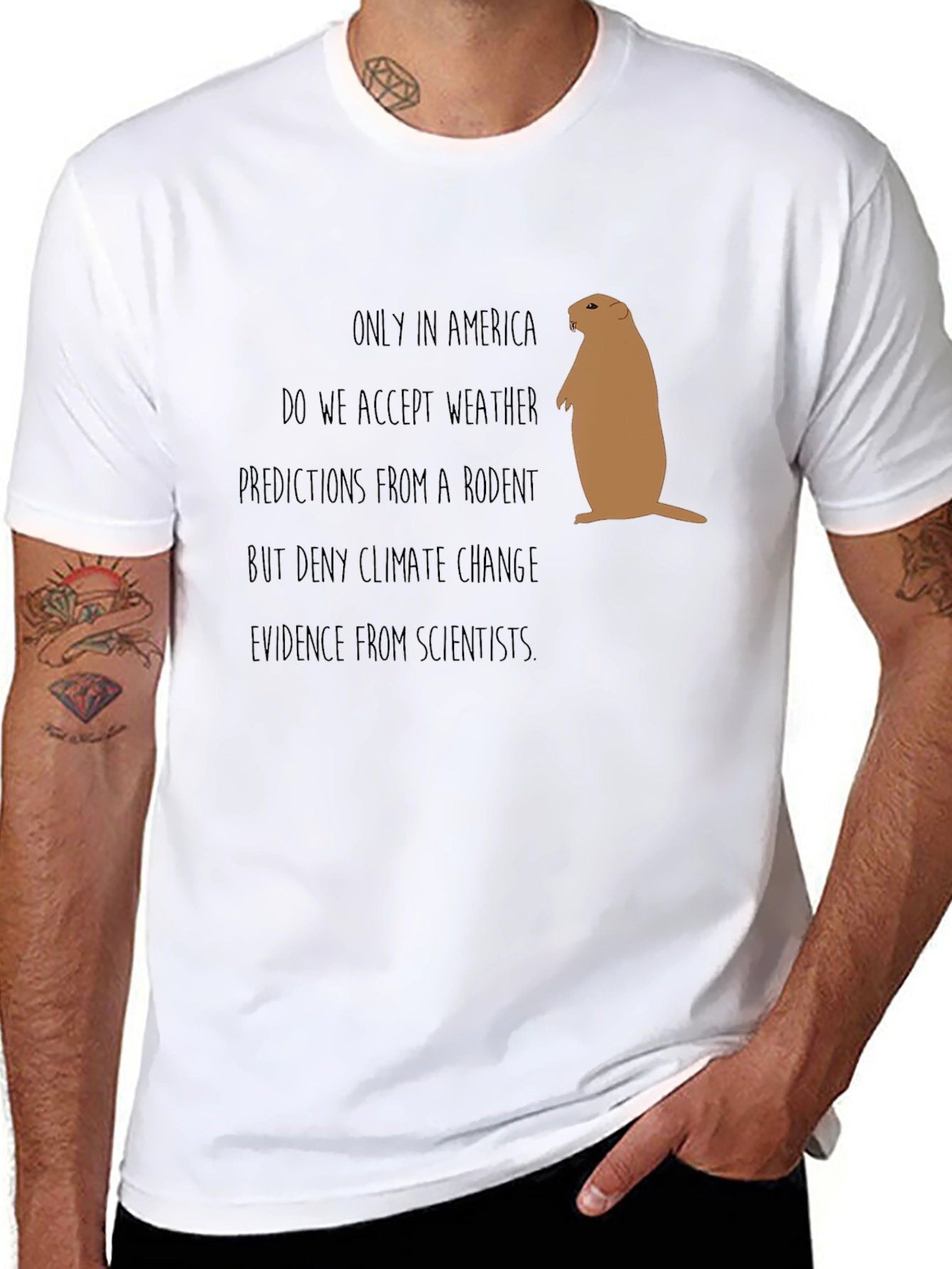 Black Funny Climate Change Rodent Graphic Tee view 8