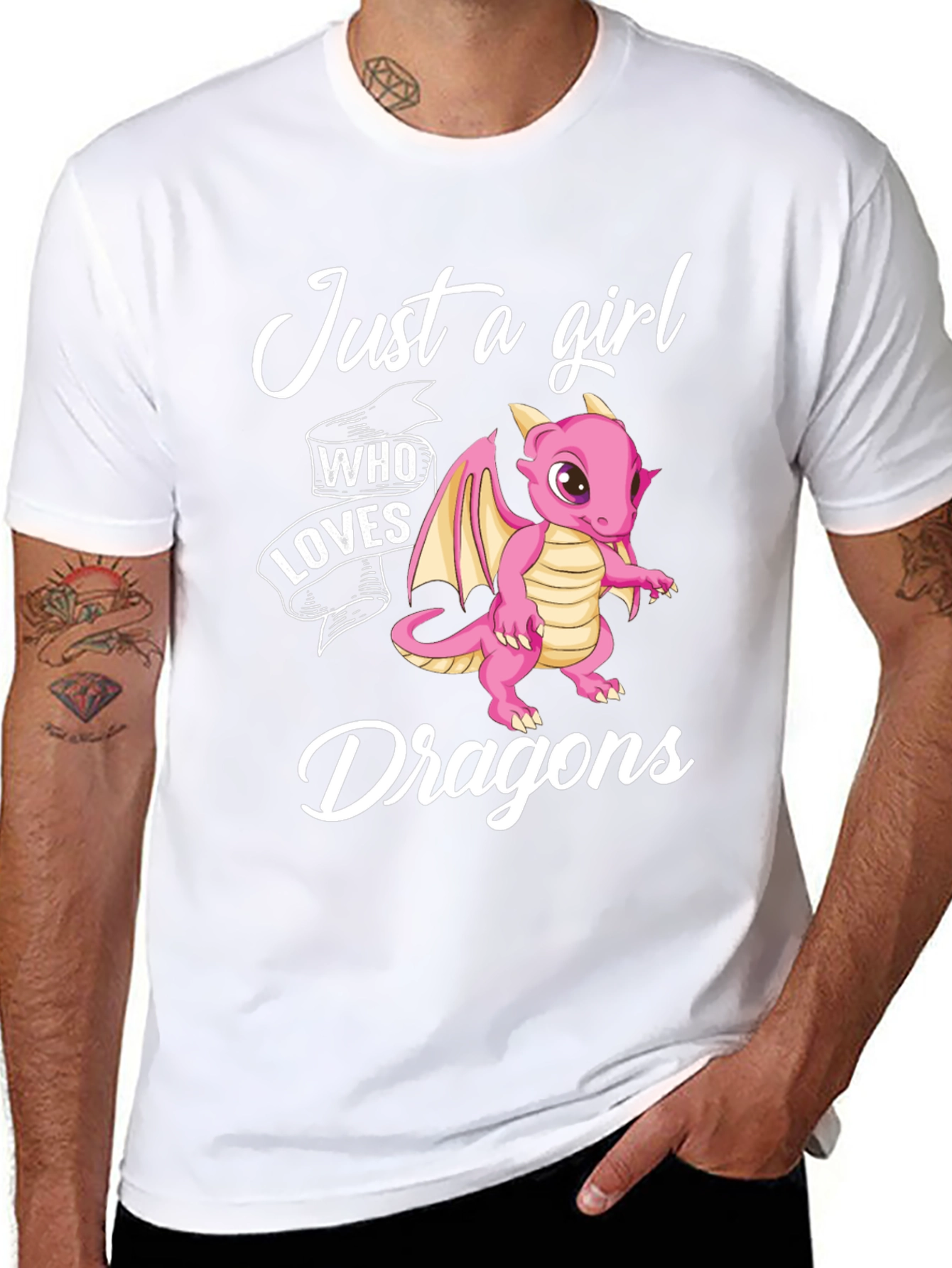 Black Just a Girl Who Loves Dragons T-Shirt view 8