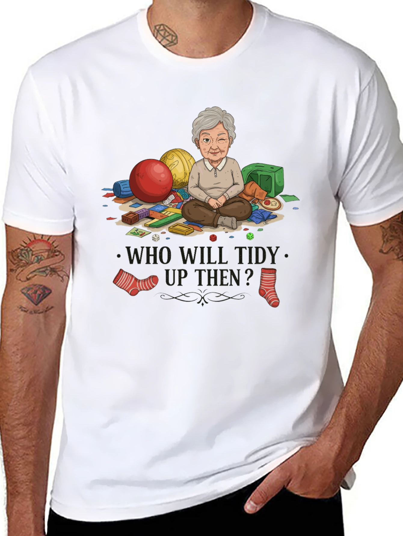 Black Grandma Tidy Up Graphic T-Shirt view 8