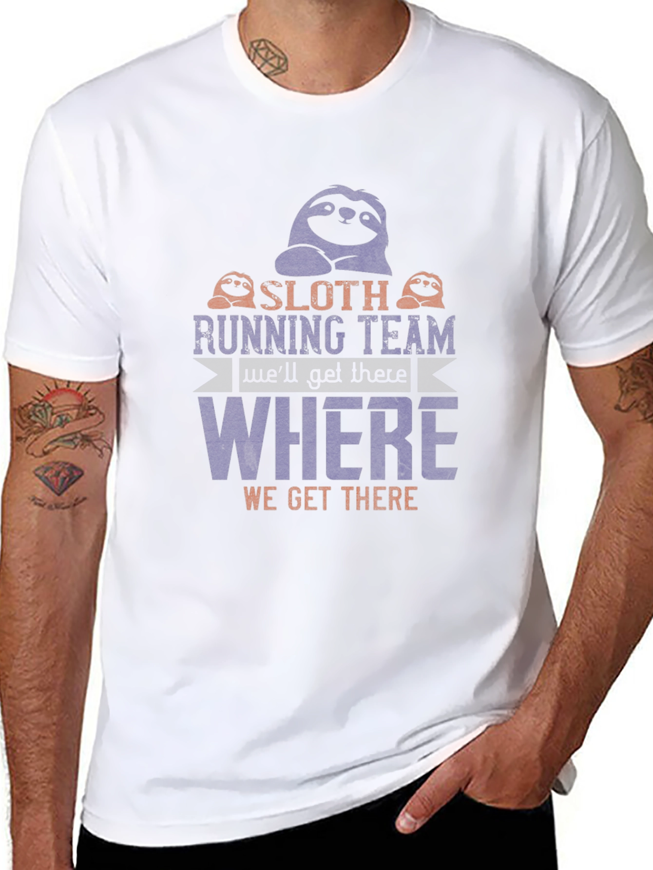 Black Sloth Running Team T-Shirt - We'll Get There Slow view 8