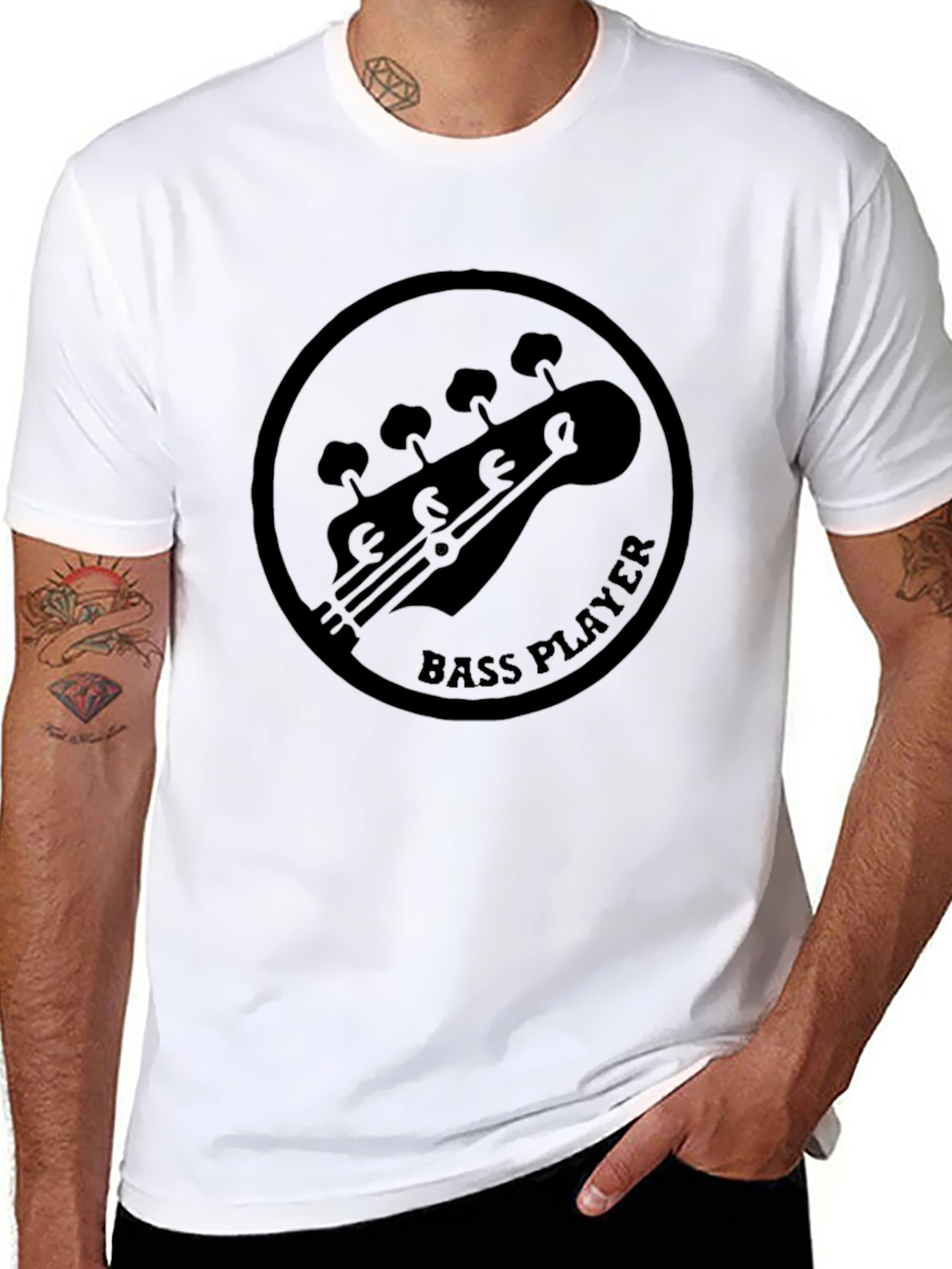 Black Bass Player Black Graphic Tee view 8