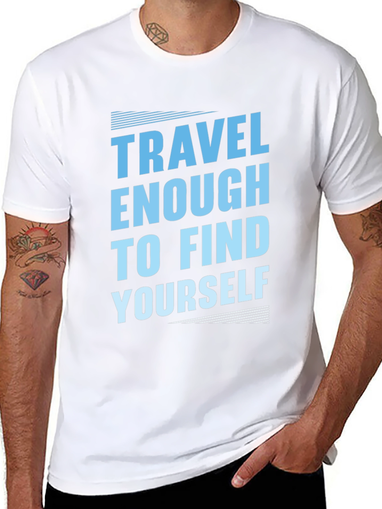 Black Travel to Find Yourself T-Shirt - Black view 8