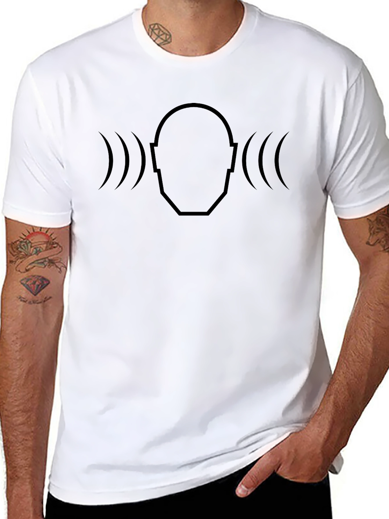Soundwave Head T-Shirt - Modern Minimalist Design - 8