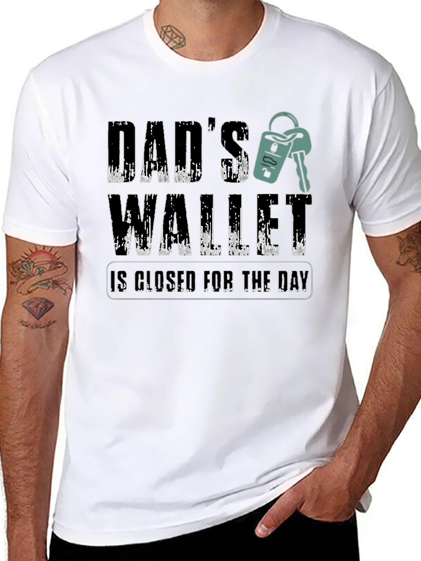 Black Dad's Wallet T-Shirt - Funny Father's Day Gift view 8