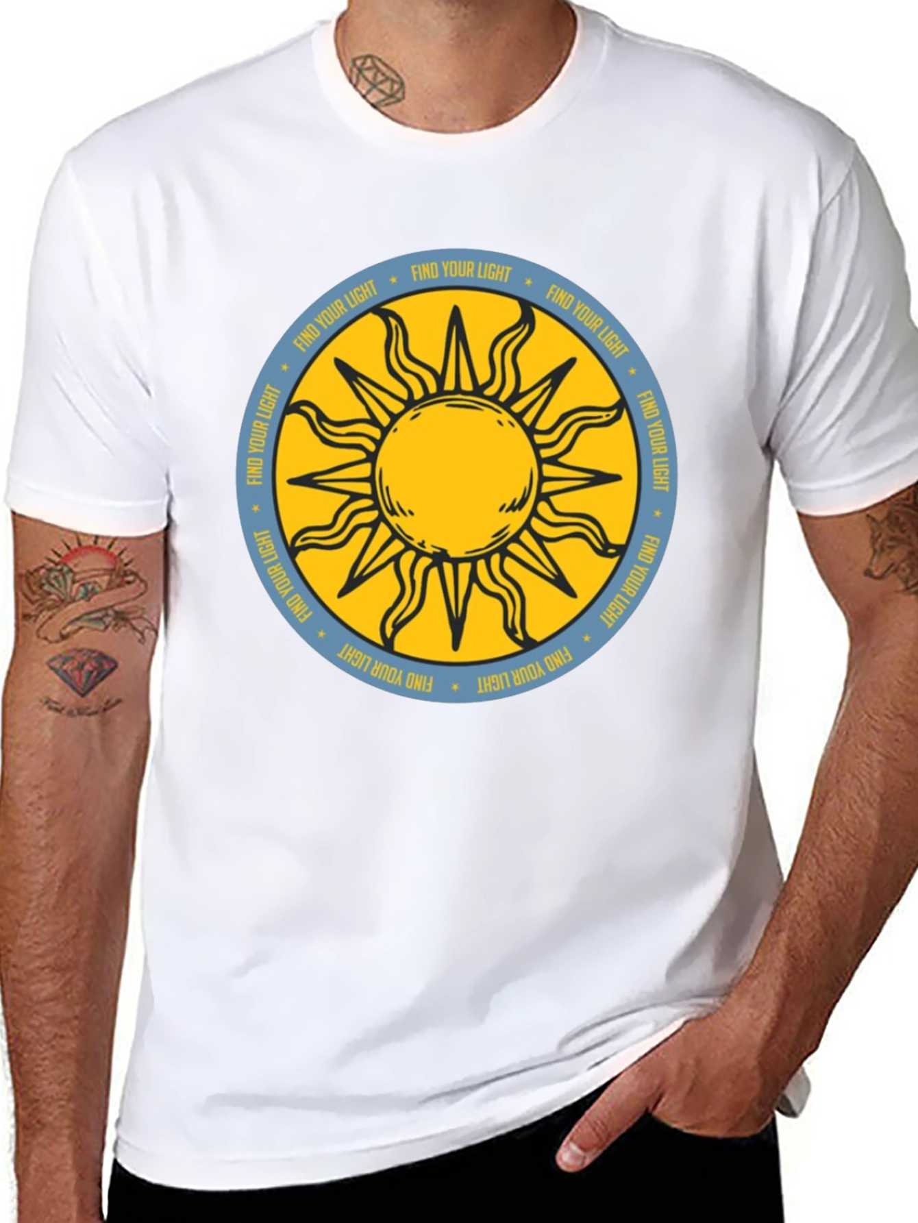Black Find Your Light Sun Graphic Tee view 8