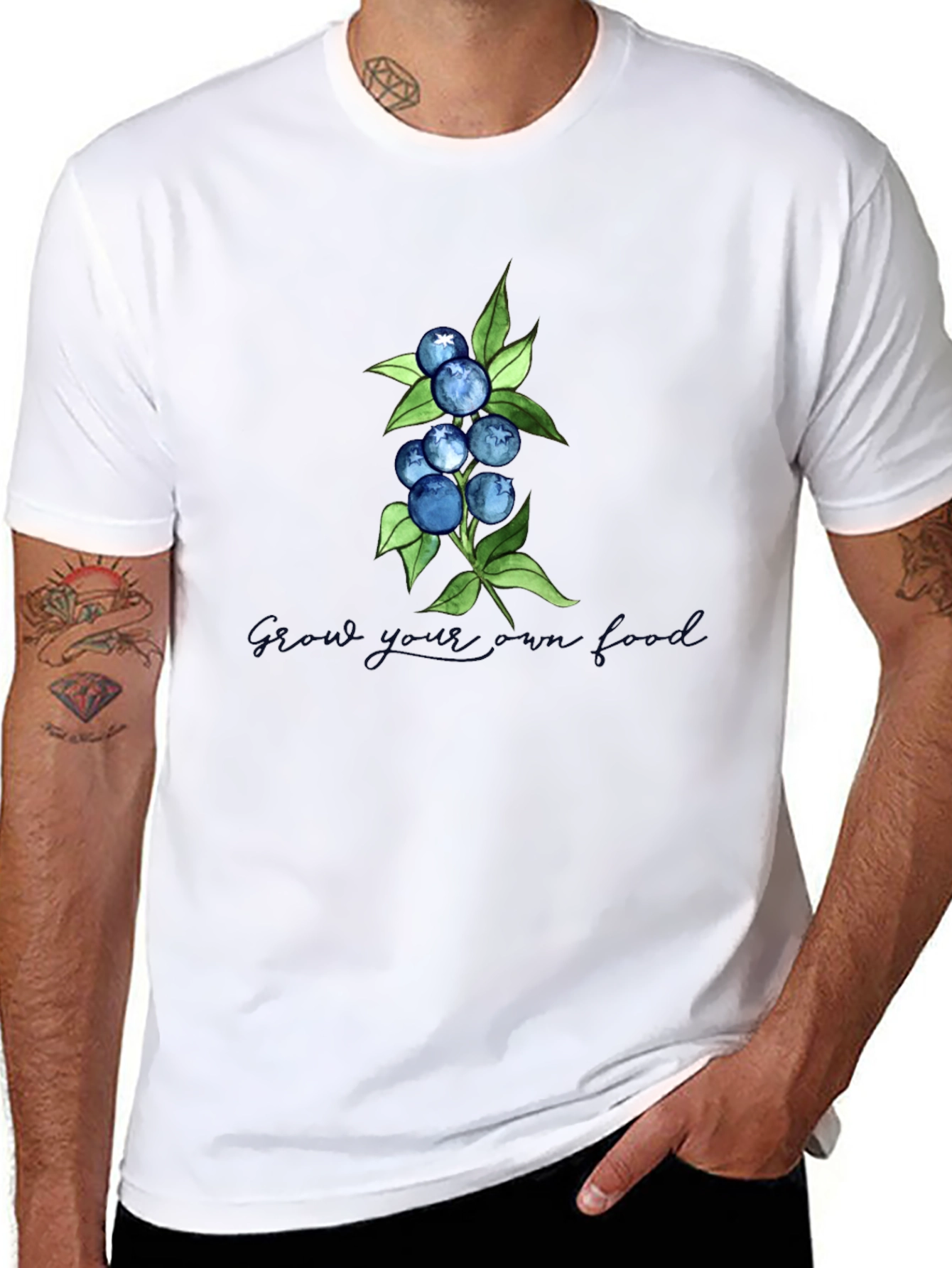 Black Blueberry Graphic T-Shirt - Grow Your Own Fruit view 8