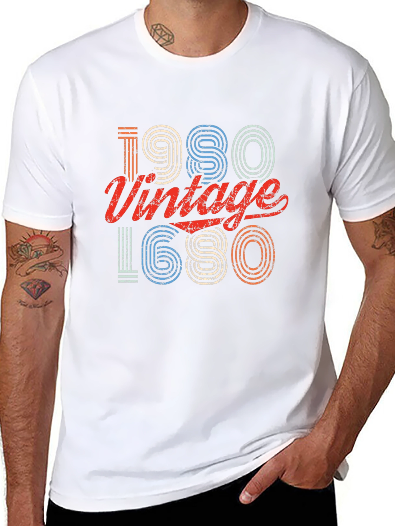 Black Vintage 1980 Graphic T-Shirt Retro Style view 8
