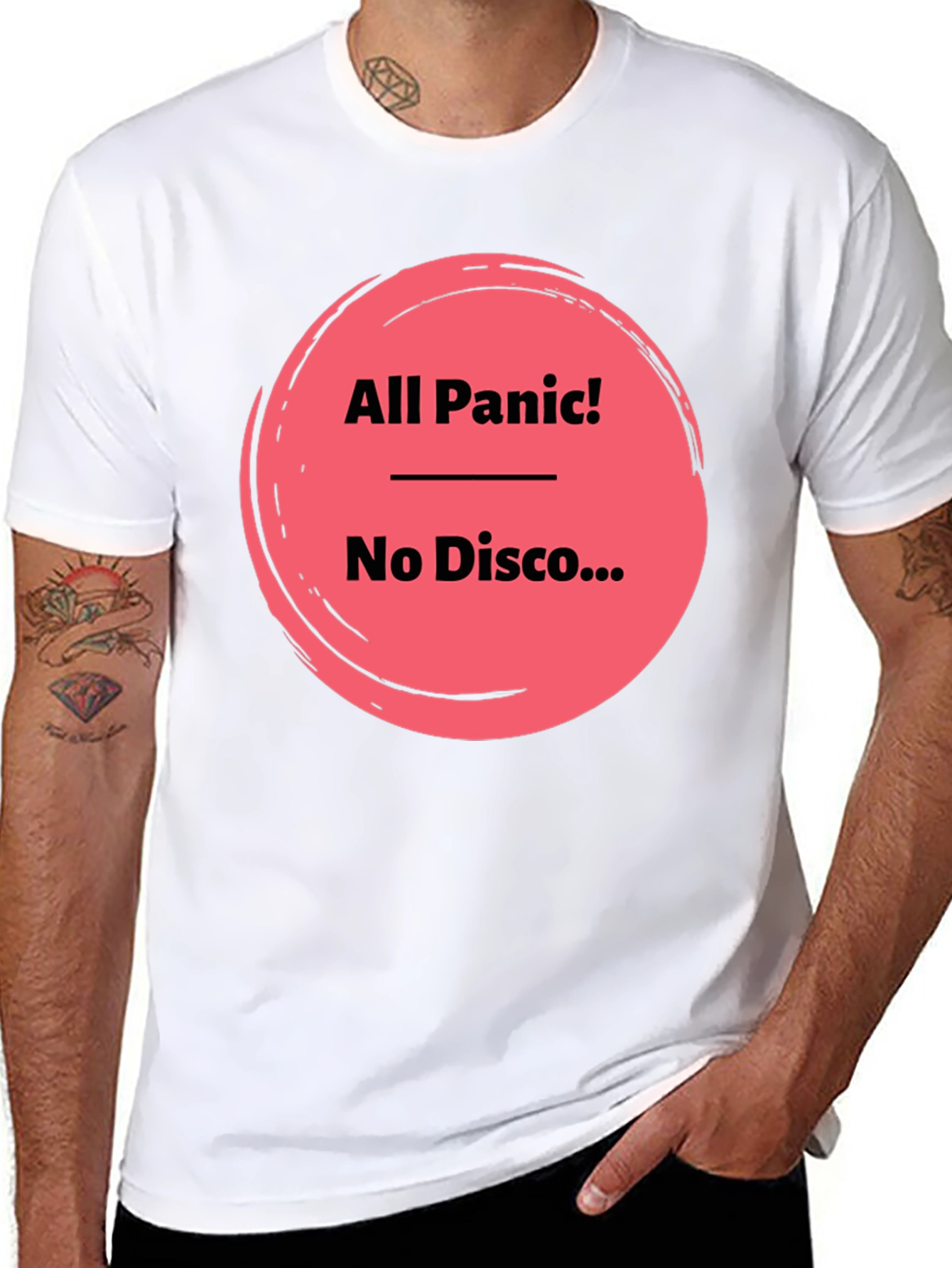 Black All Panic No Disco Black Graphic Tee view 8