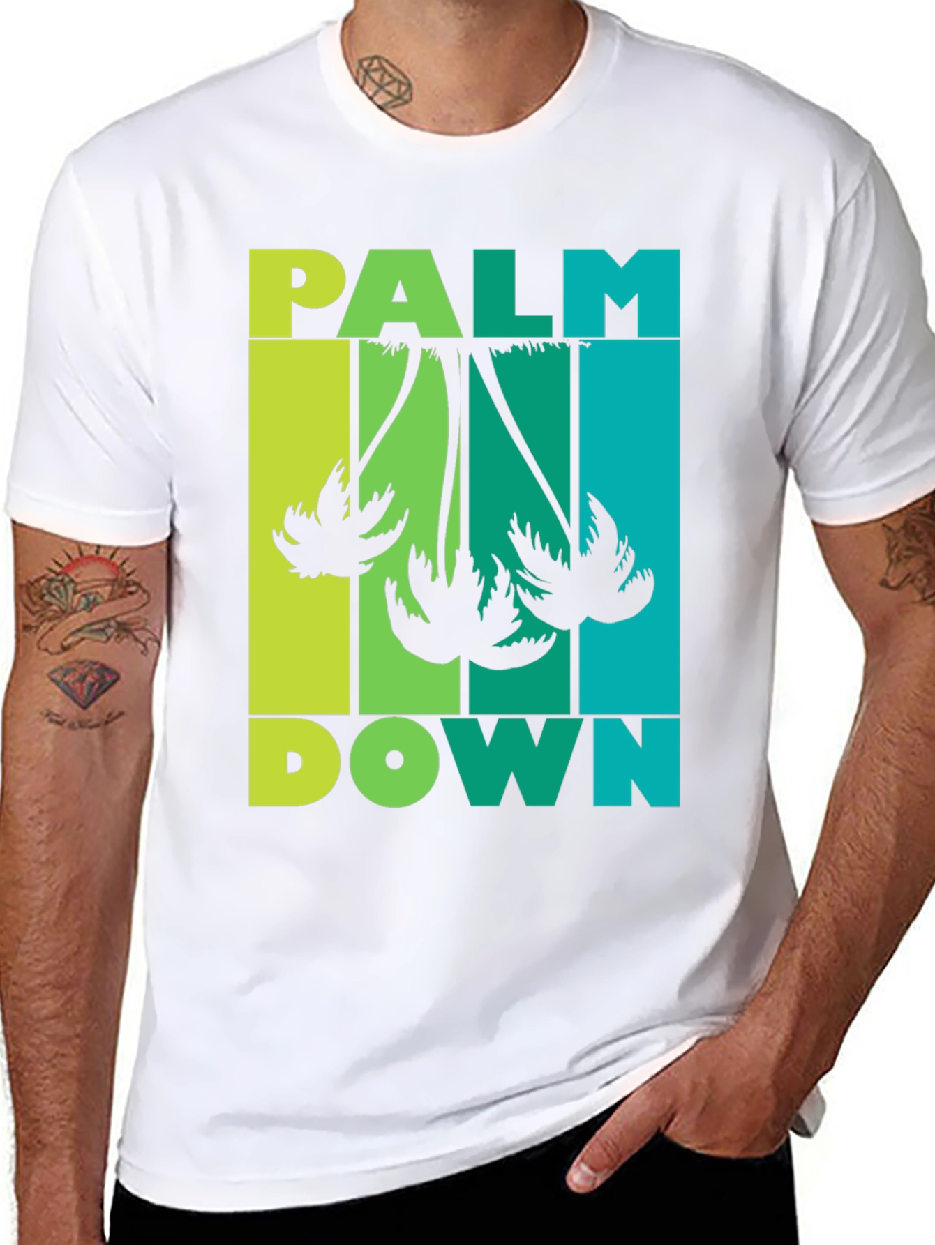 Black Palm Down Graphic Tee - Tropical Vibes view 8