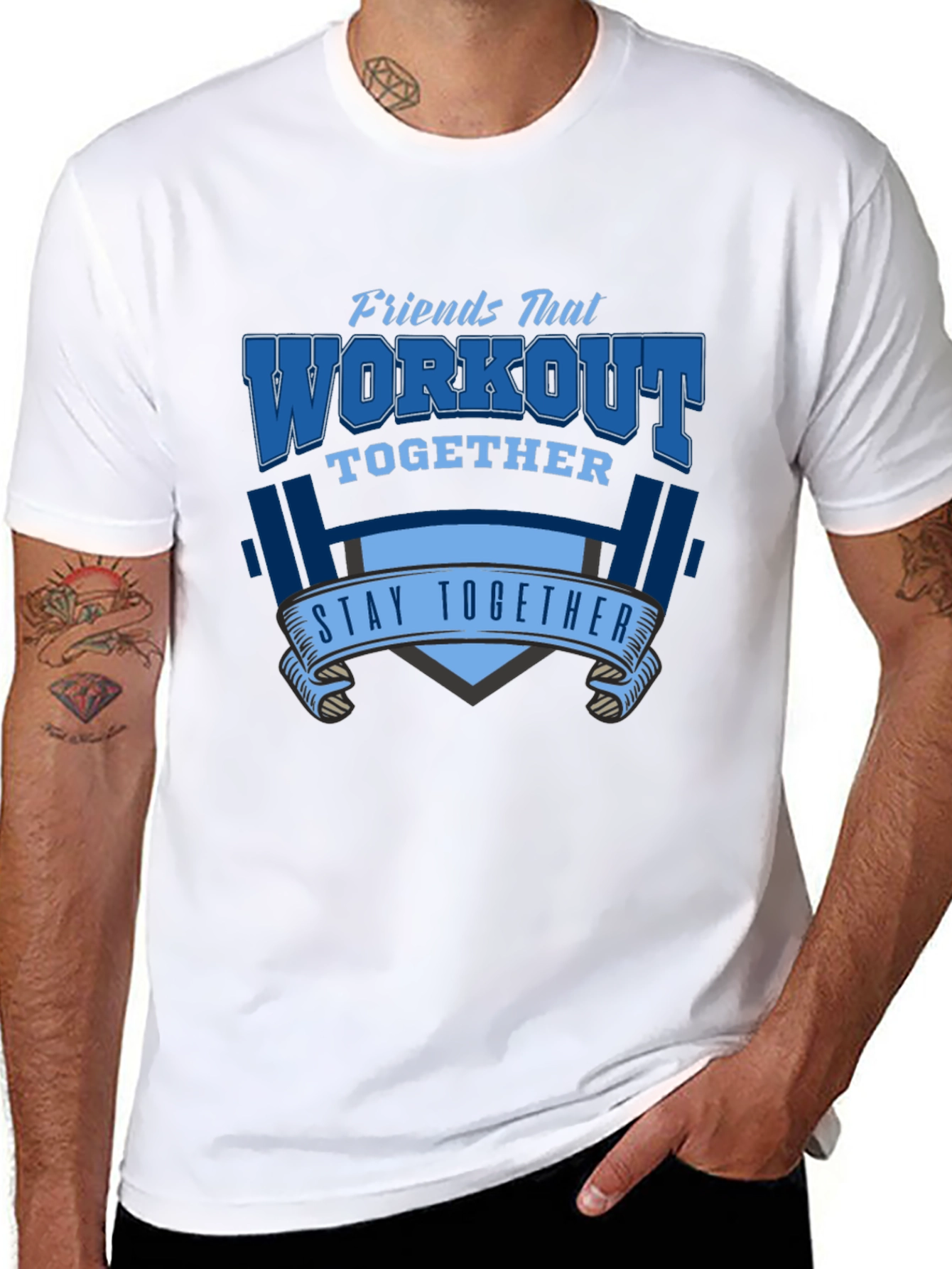Black Workout Together T-Shirt - Fitness Apparel view 8