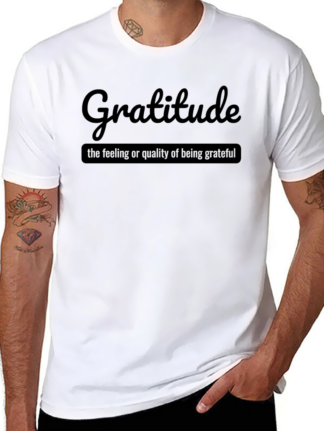 Black Gratitude T-Shirt - Grateful Definition Graphic Tee view 8
