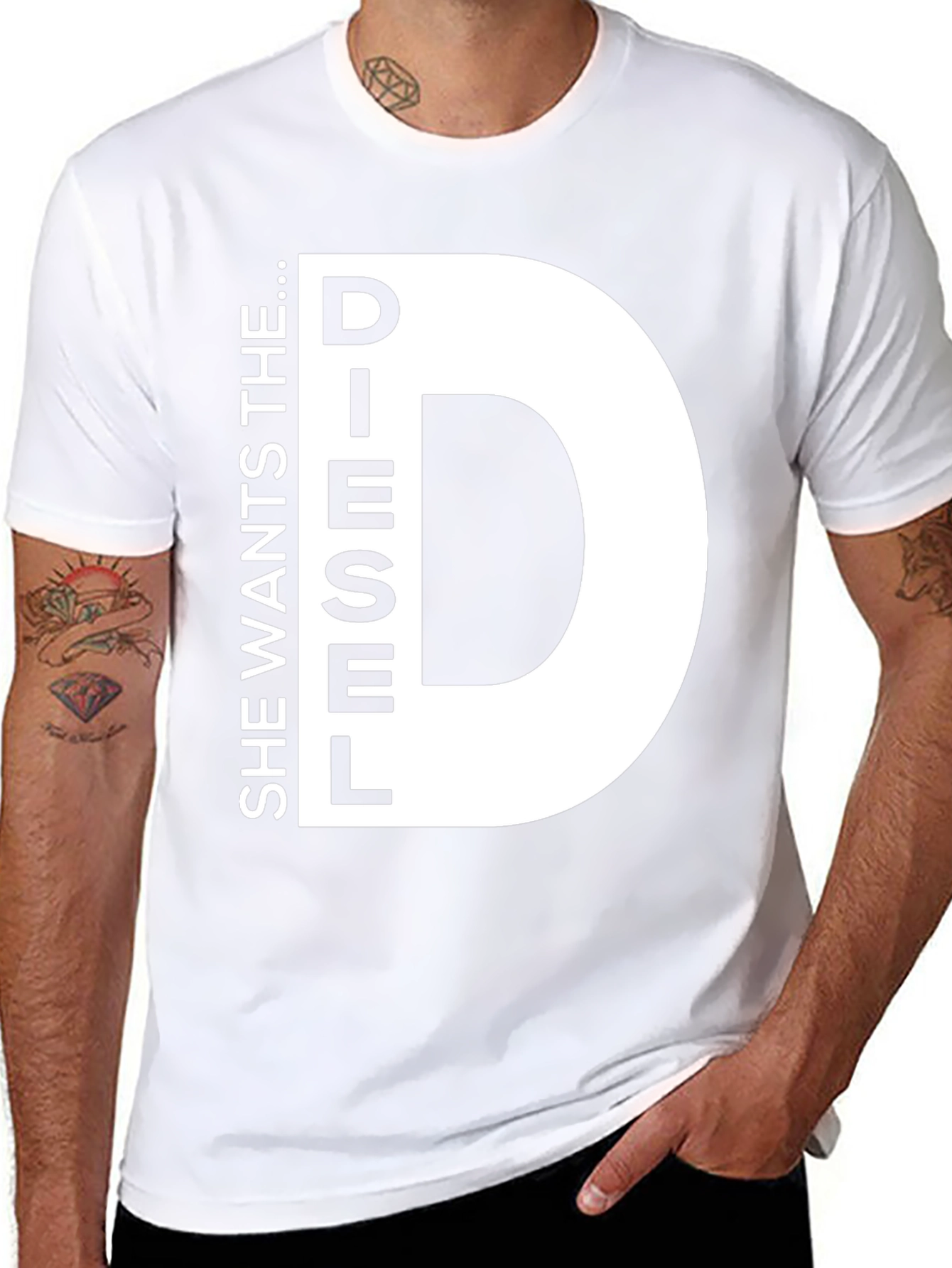 Black She Wants the D...iesel T-Shirt Novelty Fun view 8