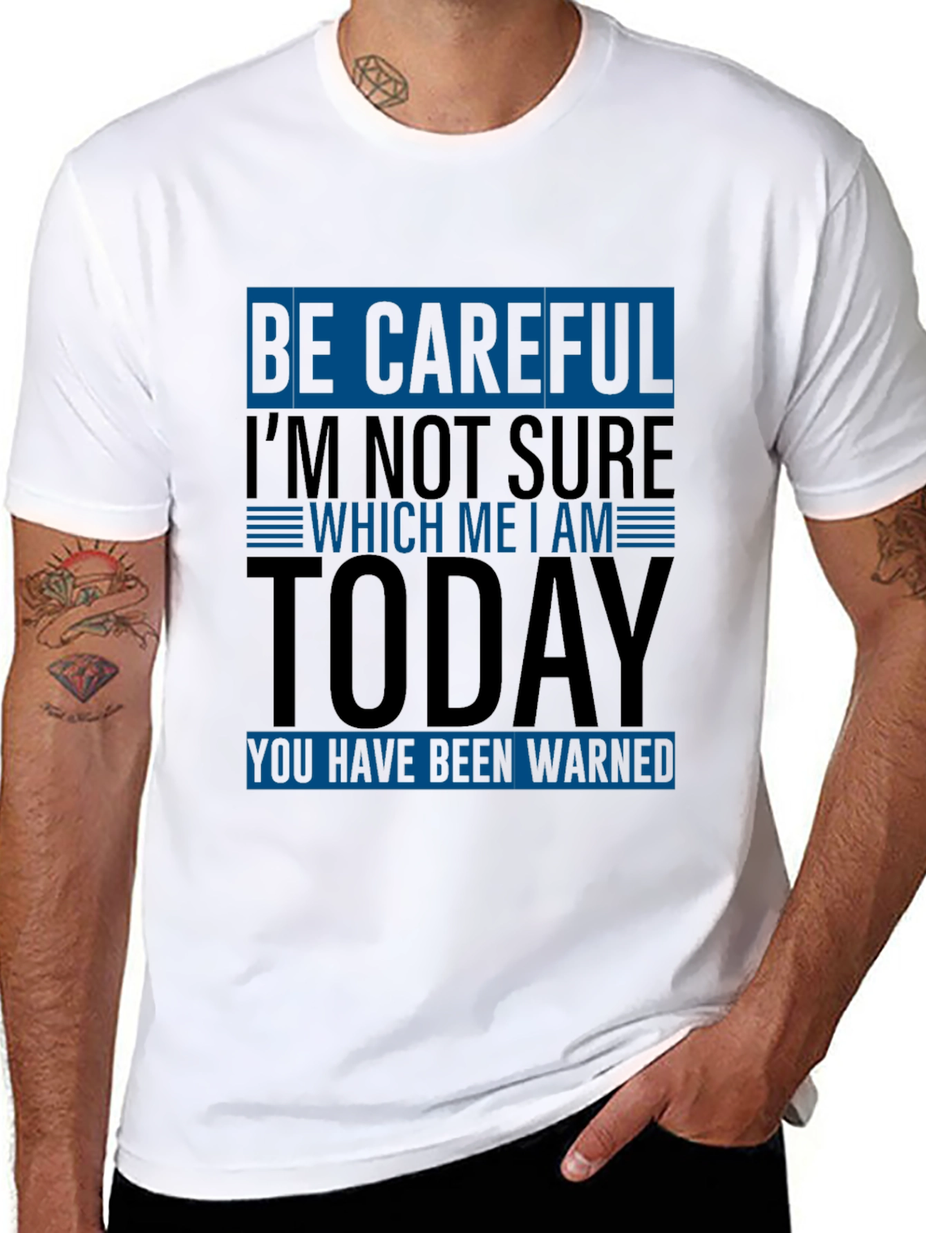Black Funny Warning T-Shirt - Be Careful Today view 8