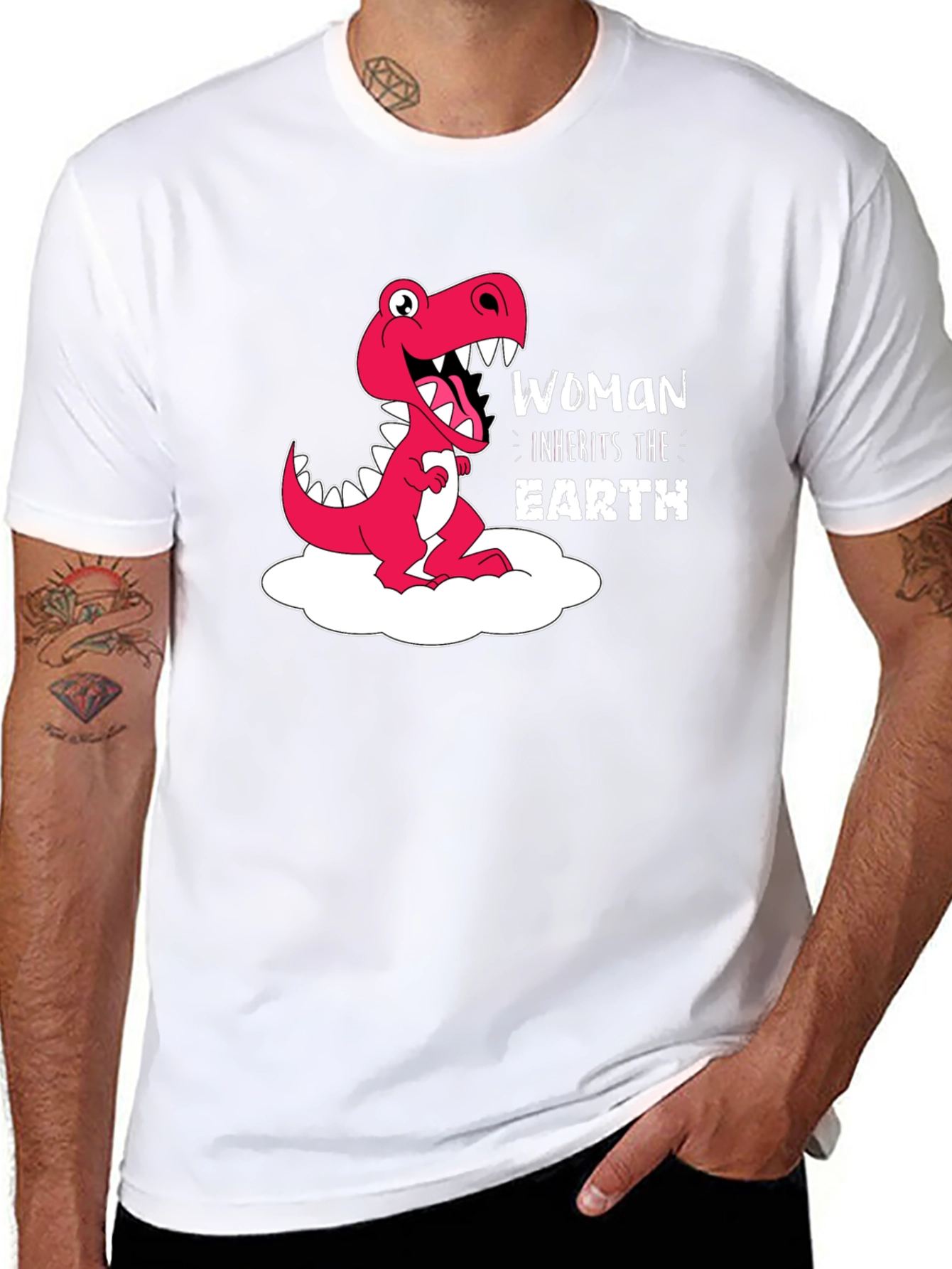 Black Woman Inherits the Earth Dinosaur Graphic Tee view 8
