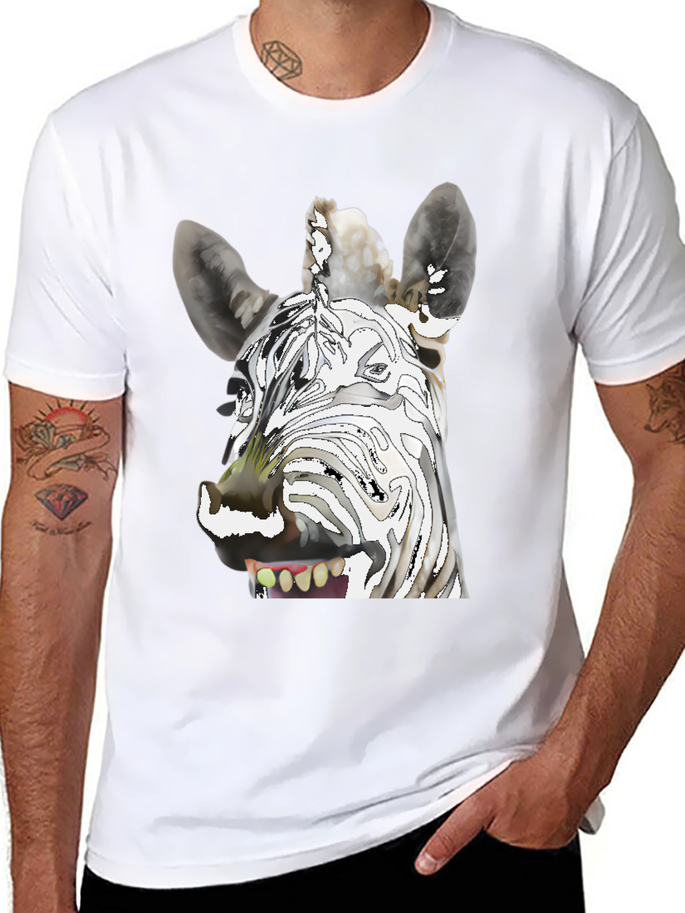 Black Zebra Graphic T-Shirt - Unique & Fun Design view 8