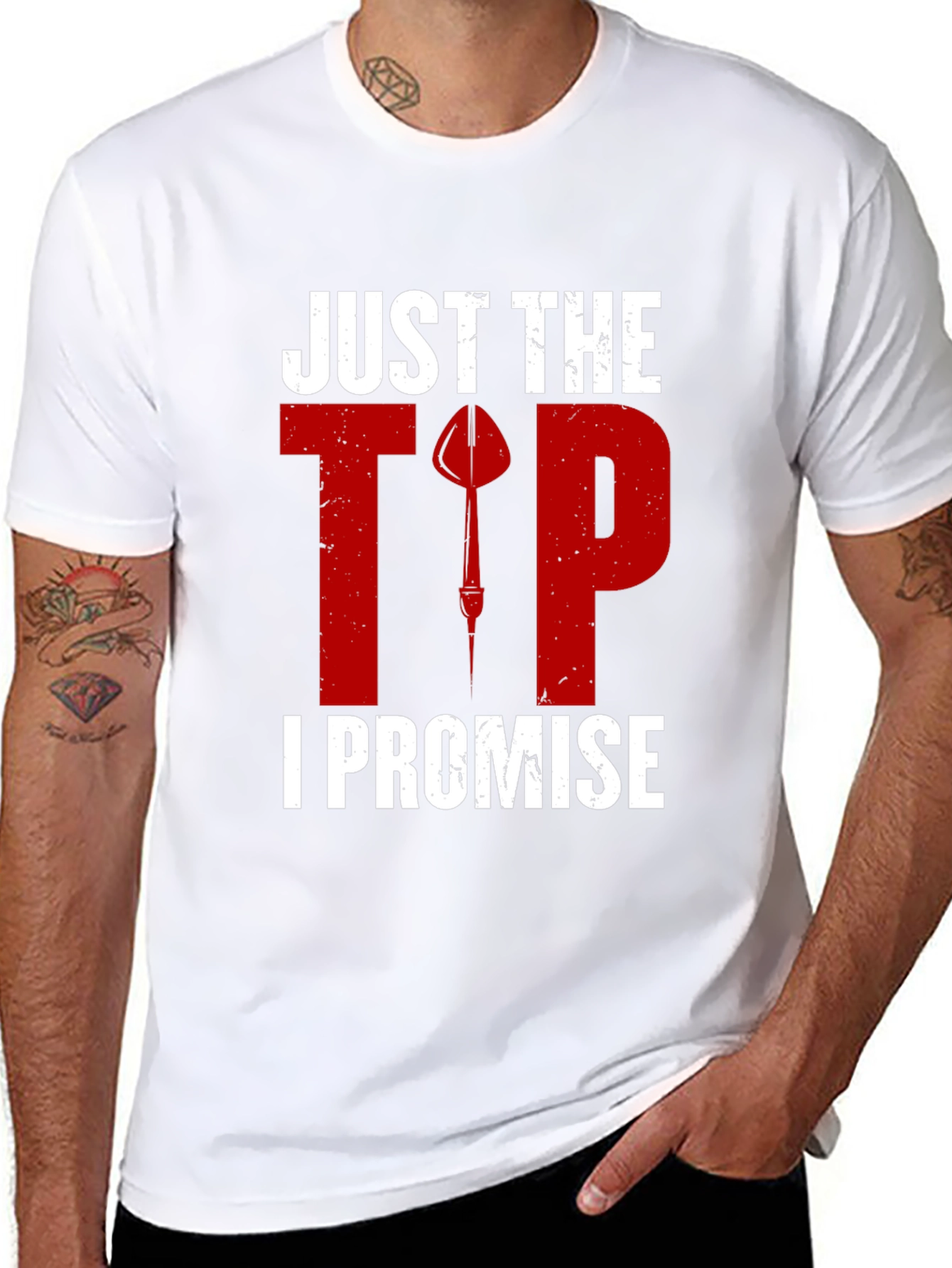 Black Just The Tip I Promise Dart T-Shirt view 8