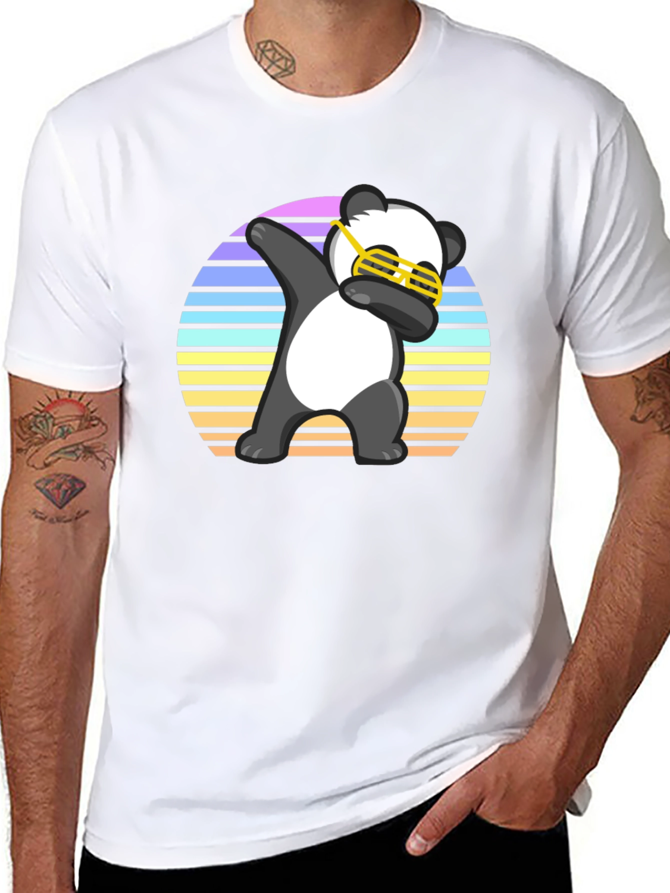 Black Dabbing Panda T-Shirt view 8