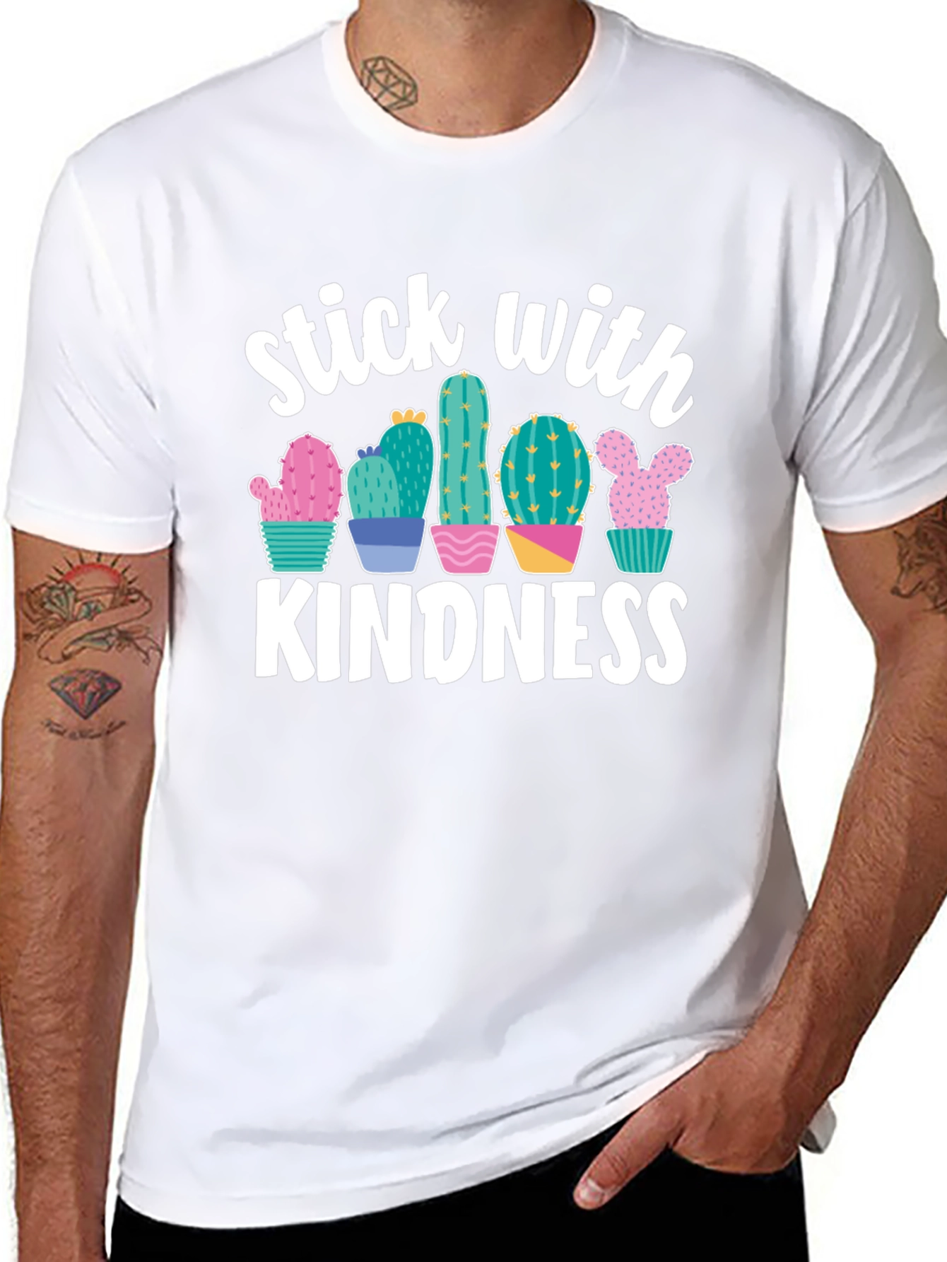 Black Stick with Kindness Graphic Tee view 8