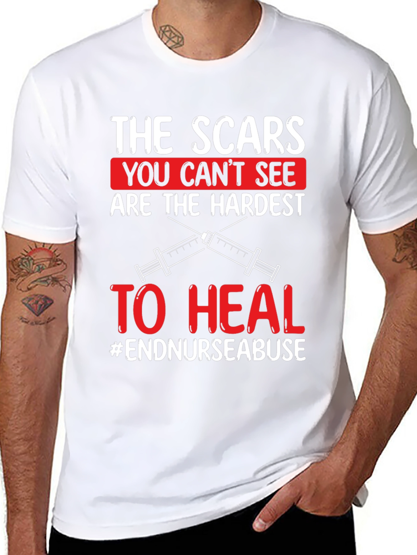 Black The Scars You Can't See T-Shirt - End Nurse Abuse view 8