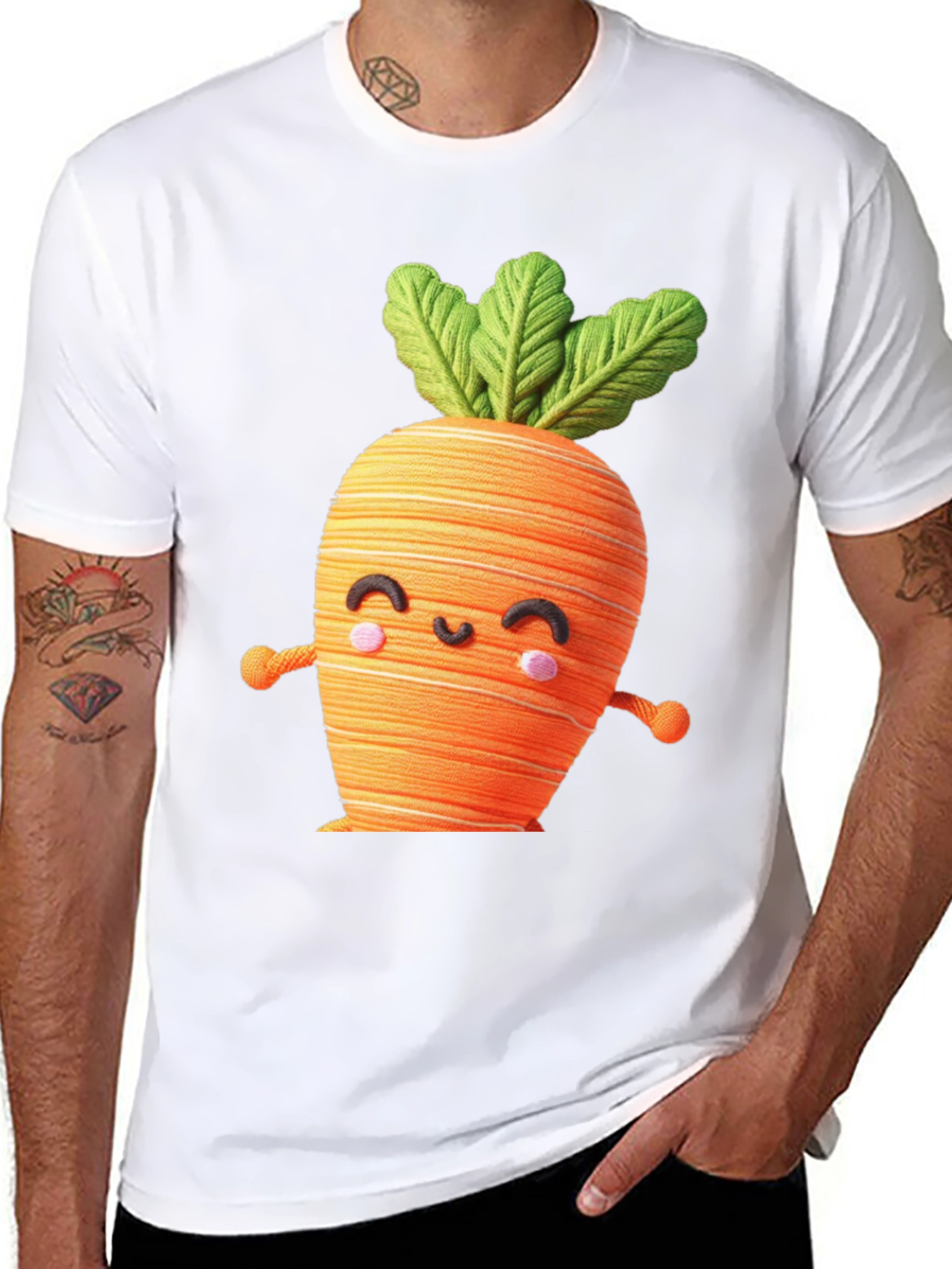 Black Cute Carrot Graphic Tee view 8