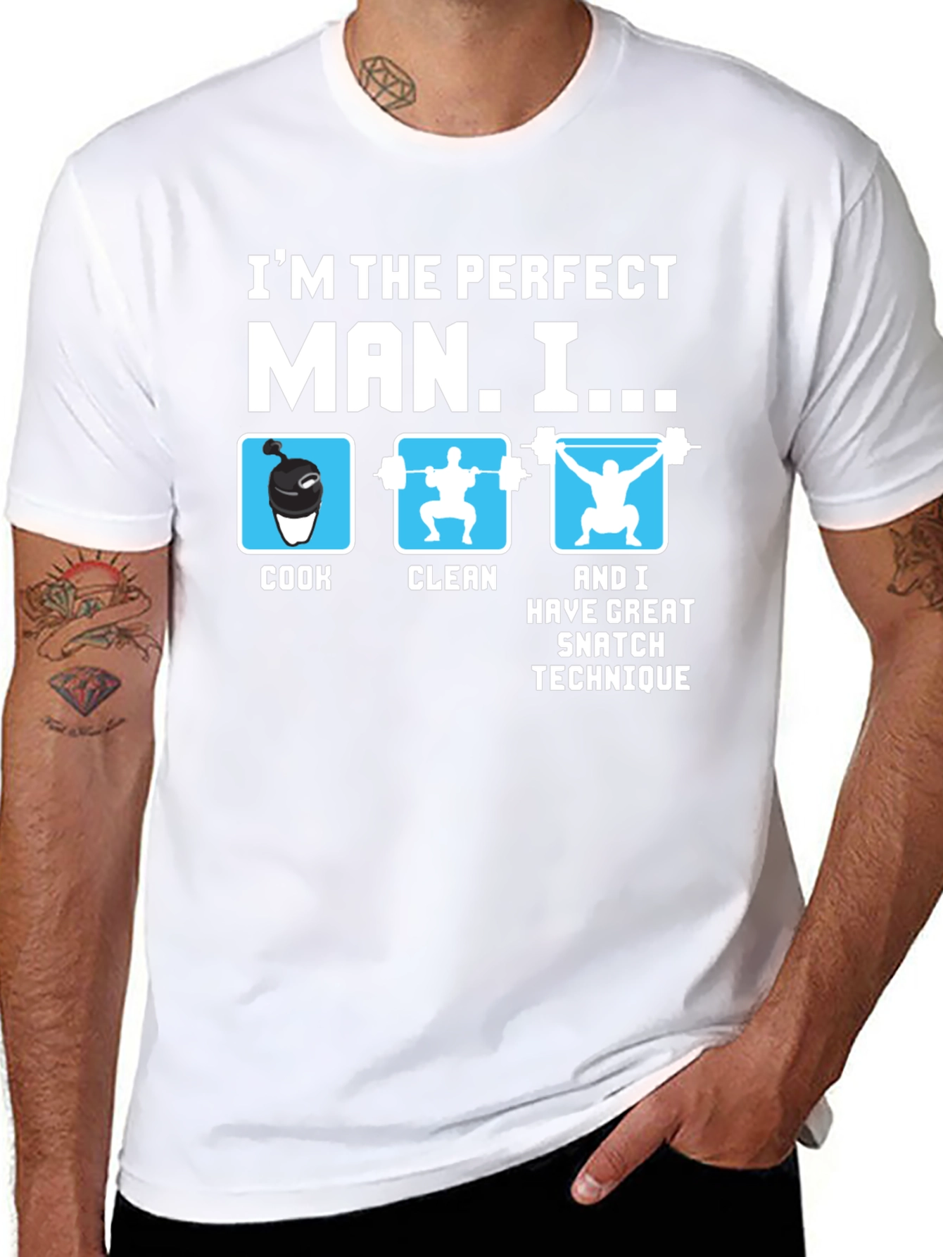 Black Perfect Man Graphic Tee view 8