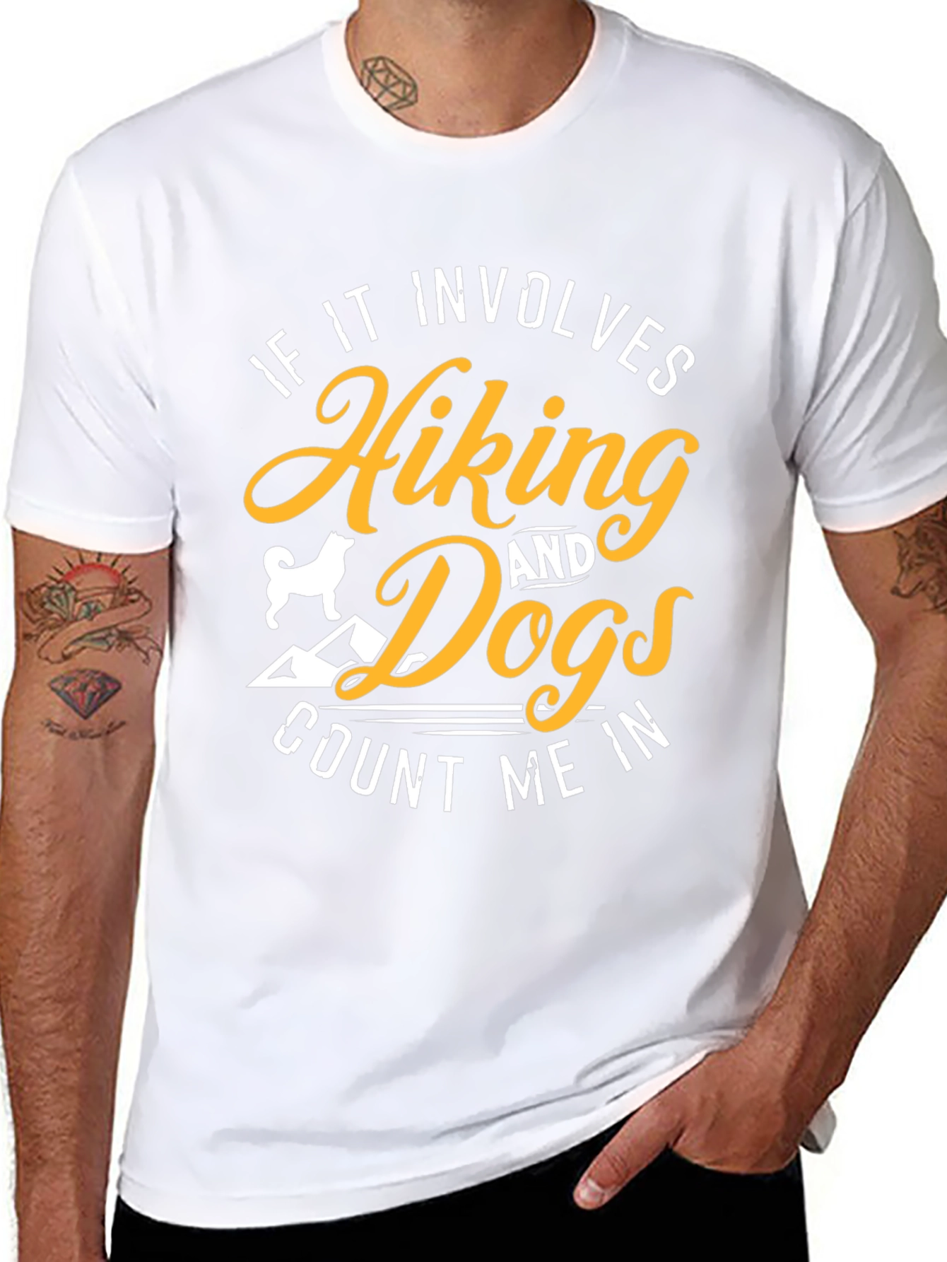 Black Hiking & Dogs T-Shirt - Count Me In view 8