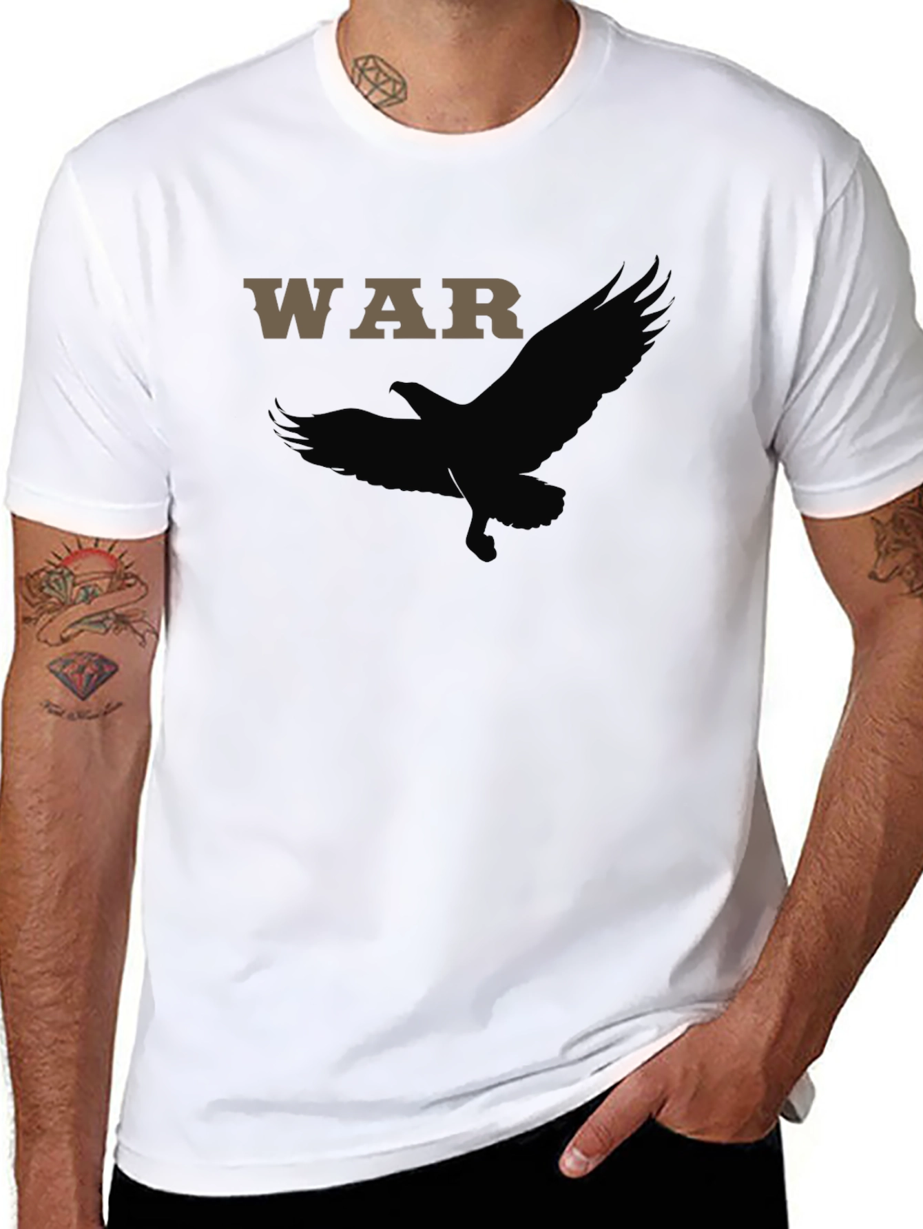 Black Black WAR Eagle Graphic Tee - Mens' Style view 8